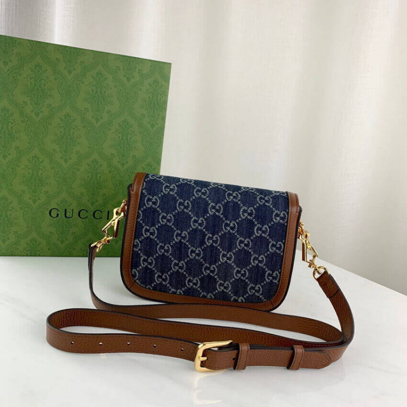 Replica Gucci Horsebit 1955 Denim Mini Bag 6585741:1High-quality replica