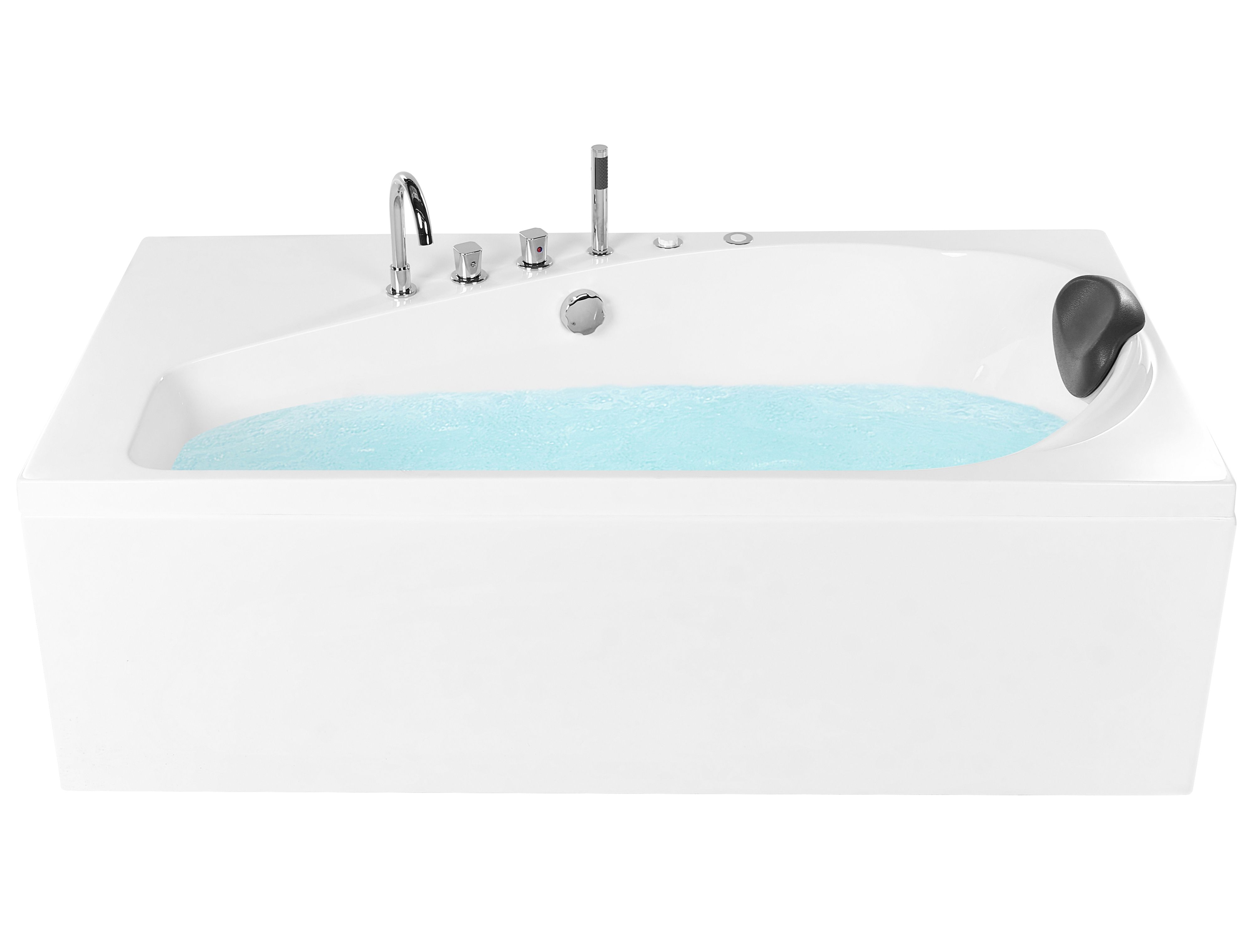 Corner Hot Tub with LED CAURA Right Hand 1750 x 800 mm White