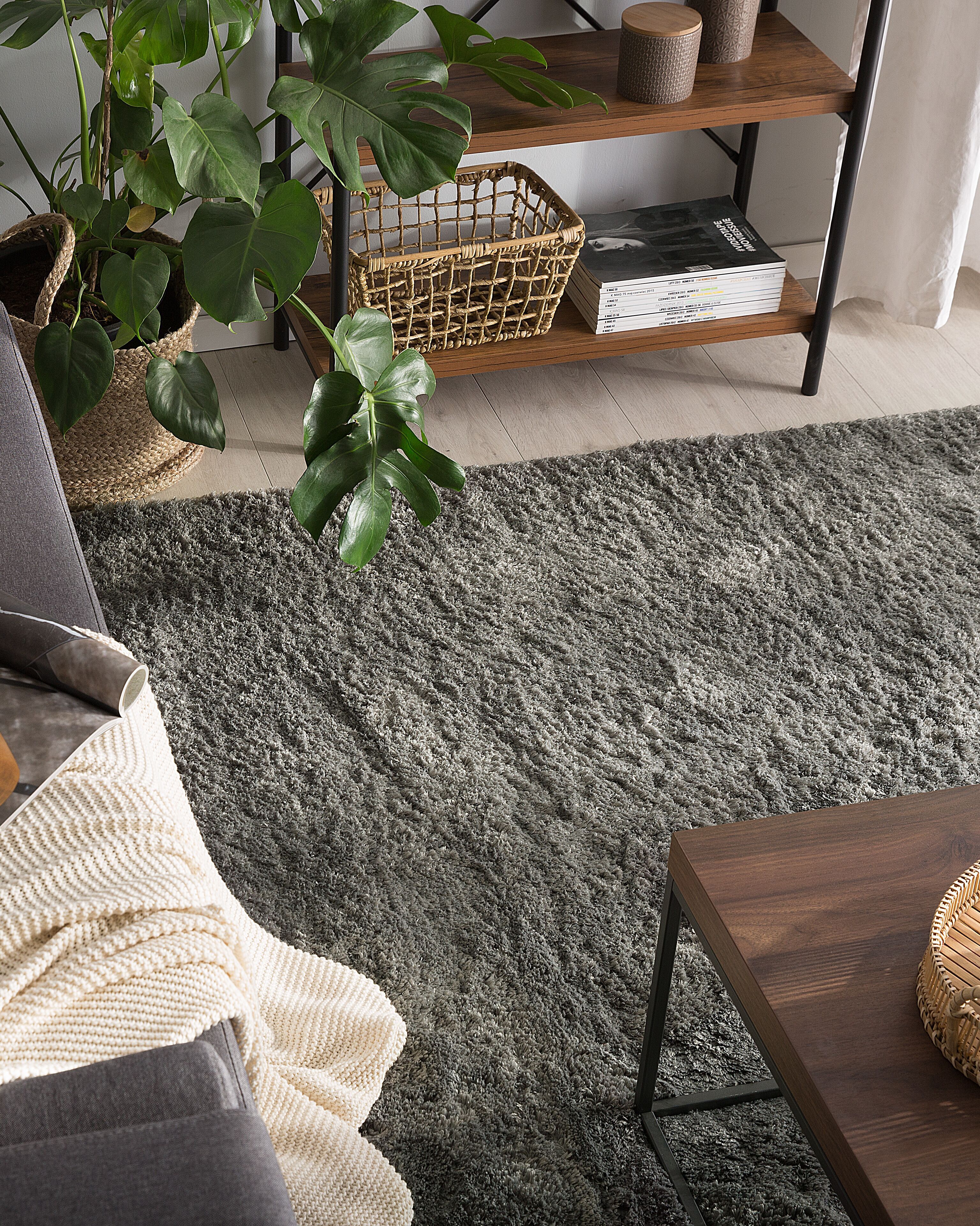 Shaggy Rug EVREN Dark Grey 200 x 300 cm