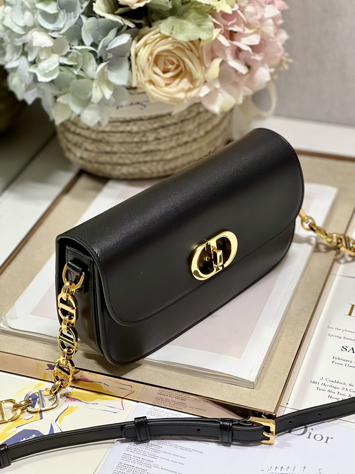 Christian Dior 30 Montaigne Avenue Bag Black For Women 9 in/ 22.5cm M9260UMOA_M9001:1High-quality replica