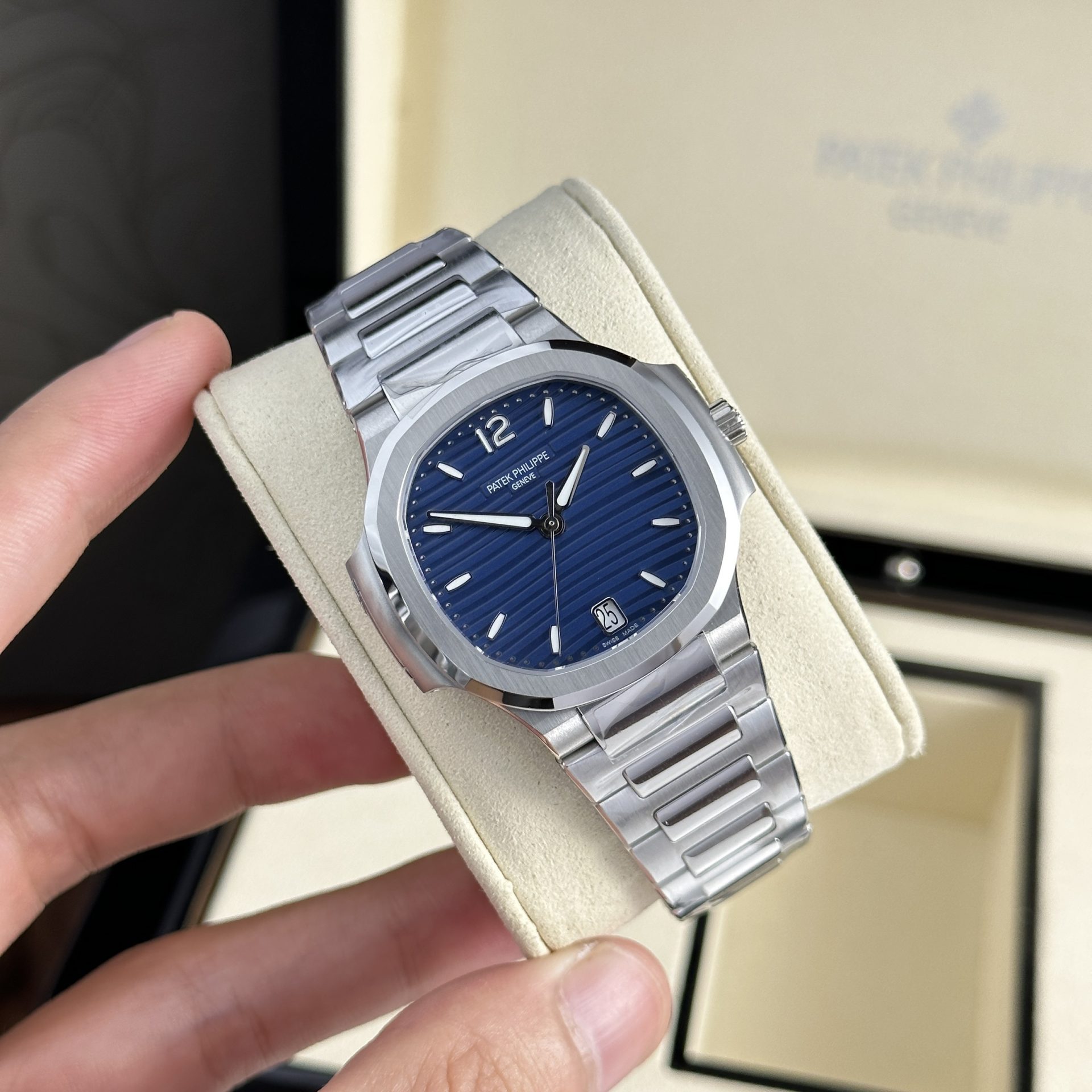 Patek Philippe Replica 11 Watch Women s Nautilus 7118 Blue Dial 3K Factory 35.2mm - Elite Watch Atelier