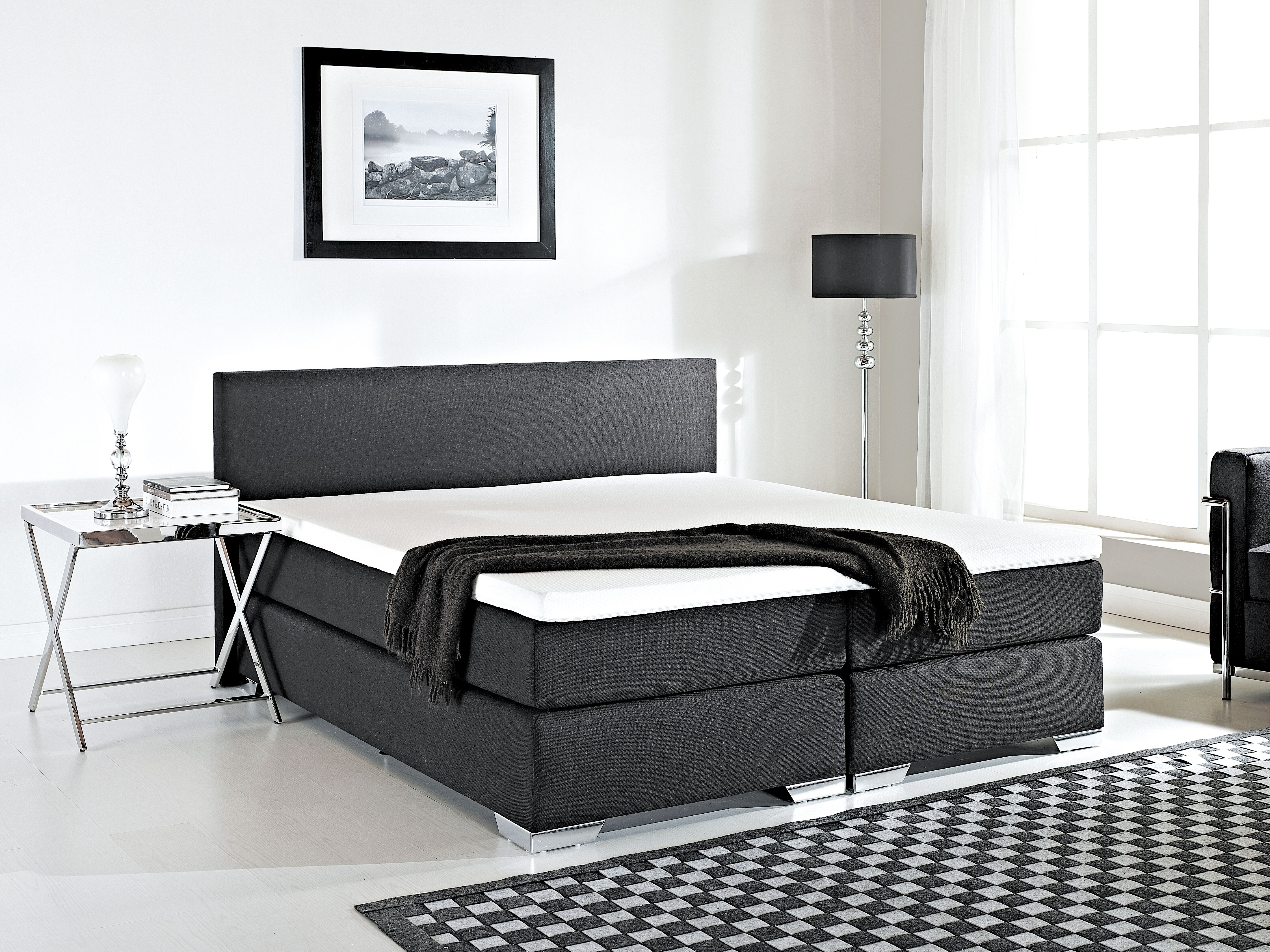 Divan Bed Fabric PRESIDENT 180 x 200 cm (EU Super King) Black