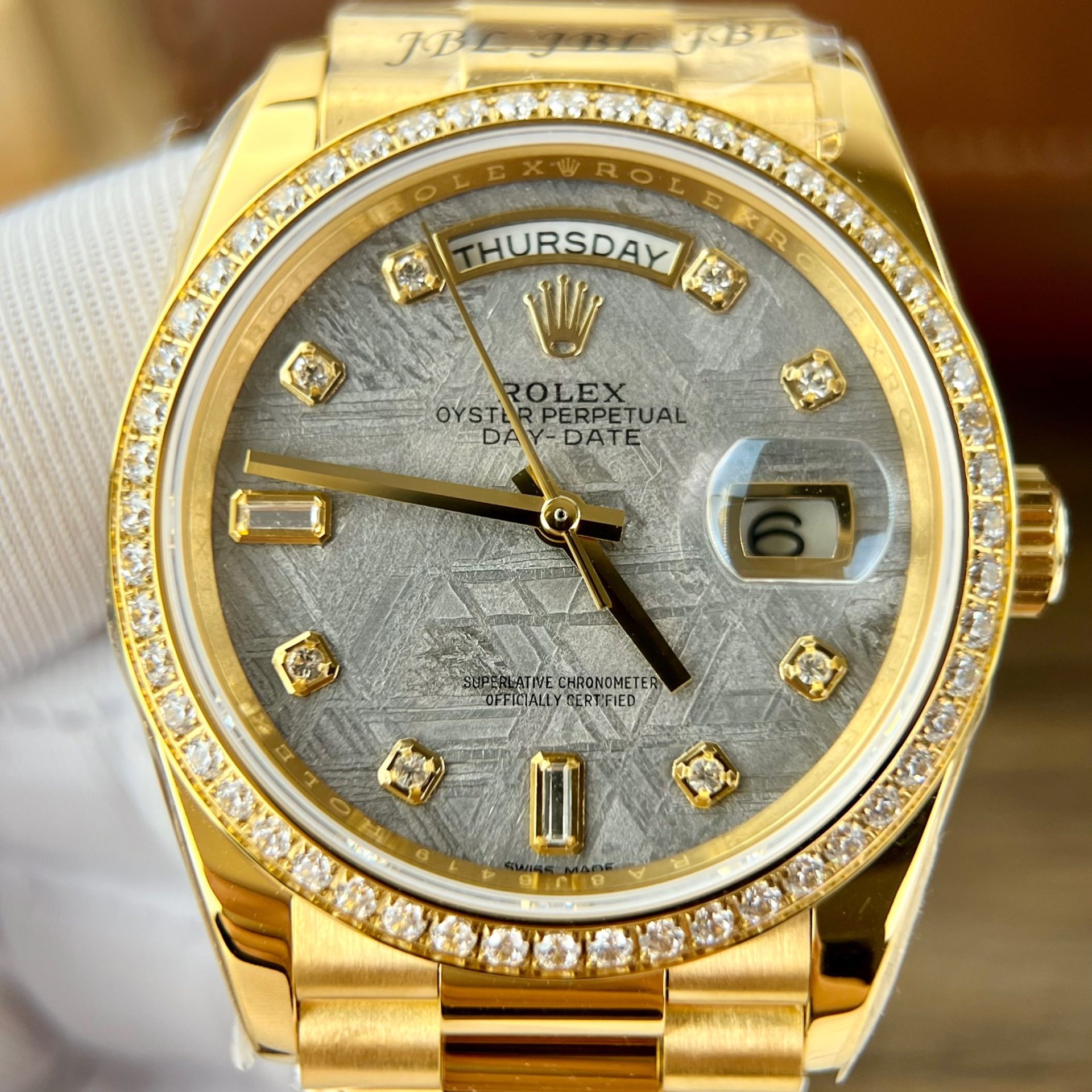 Rolex Fake Watch Day-Date Meteorite Dial RA Factory 36mm - Elite Watch Atelier