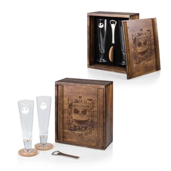 Nightmare Before Christmas - Jack - Beverage Glass Gift Set, (Acacia Wood) - Image 2 Nightmare Before Christmas - Jack - Beverage Glass Gift Set, (Acacia Wood) - Image 2