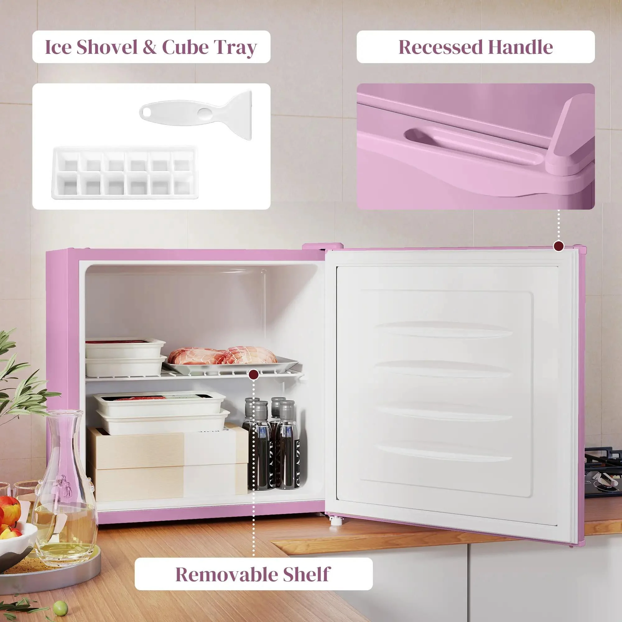 Resenkos 1.1 Cu.Ft Countertop Mini Freezer, Compact Upright Freezer with Removable Shelves, Red - Image 58