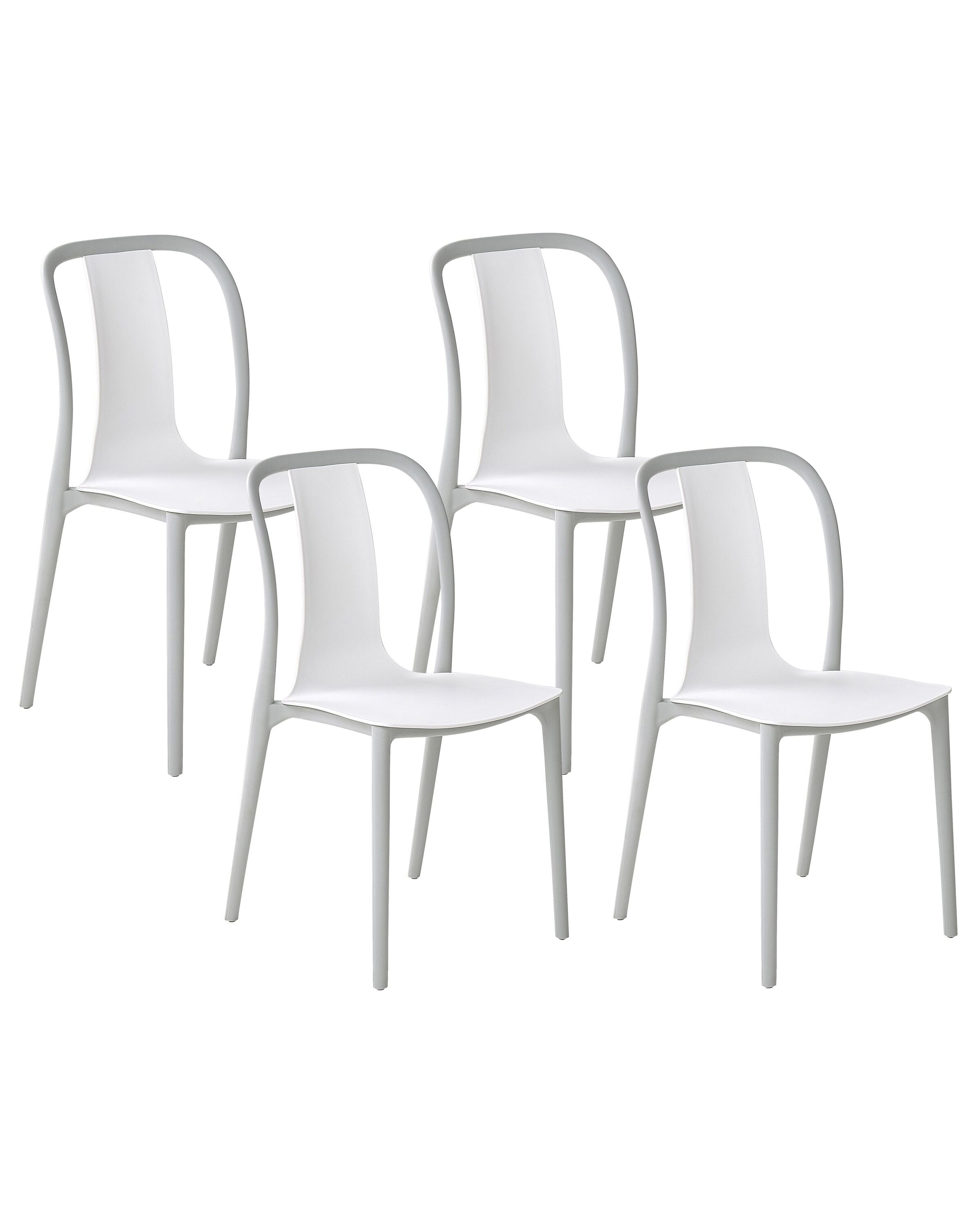 Set of 4 Garden Chairs SPEZIA White