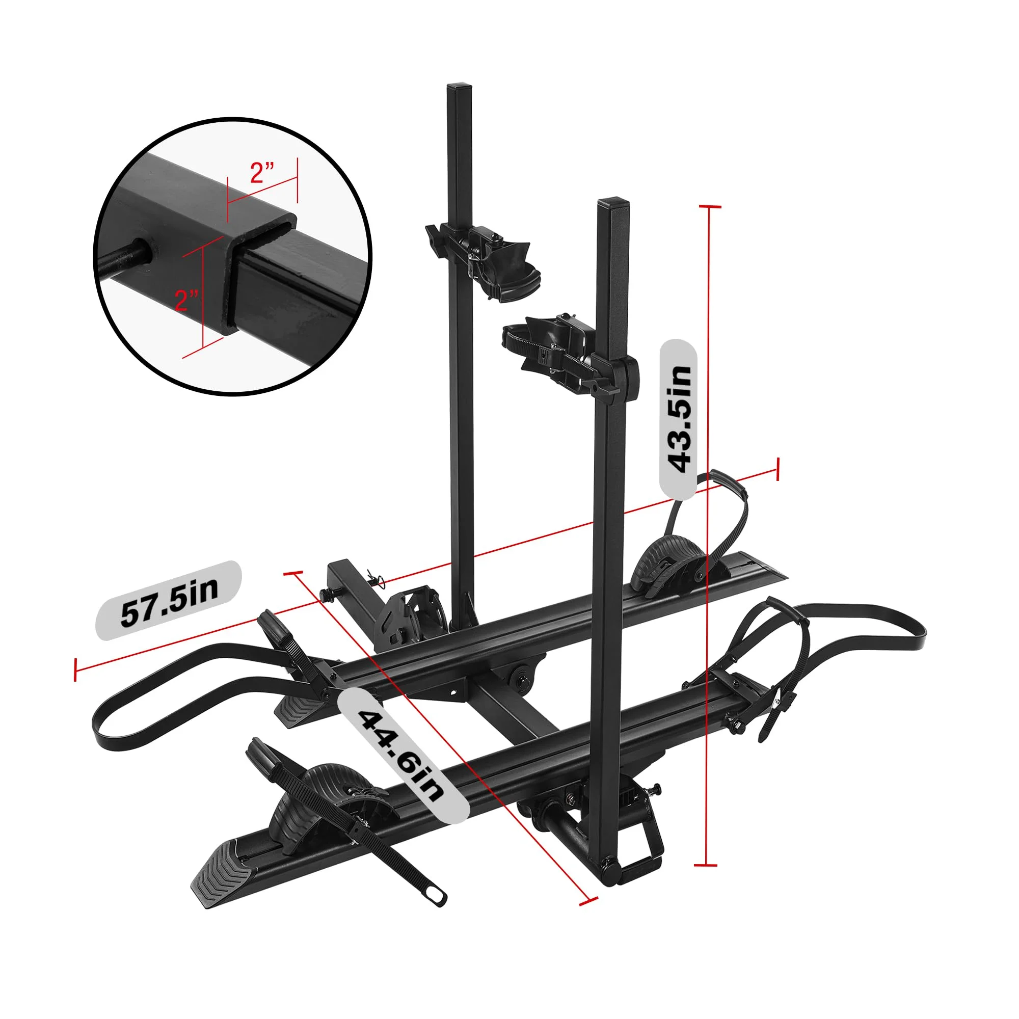 Young Electric Ebike Rack, 200lb Capacity, Alloy Steel Hitch Mount, Fits 5-Inch Fat Tire Bikes, 2-Inch Receiver - Image 55