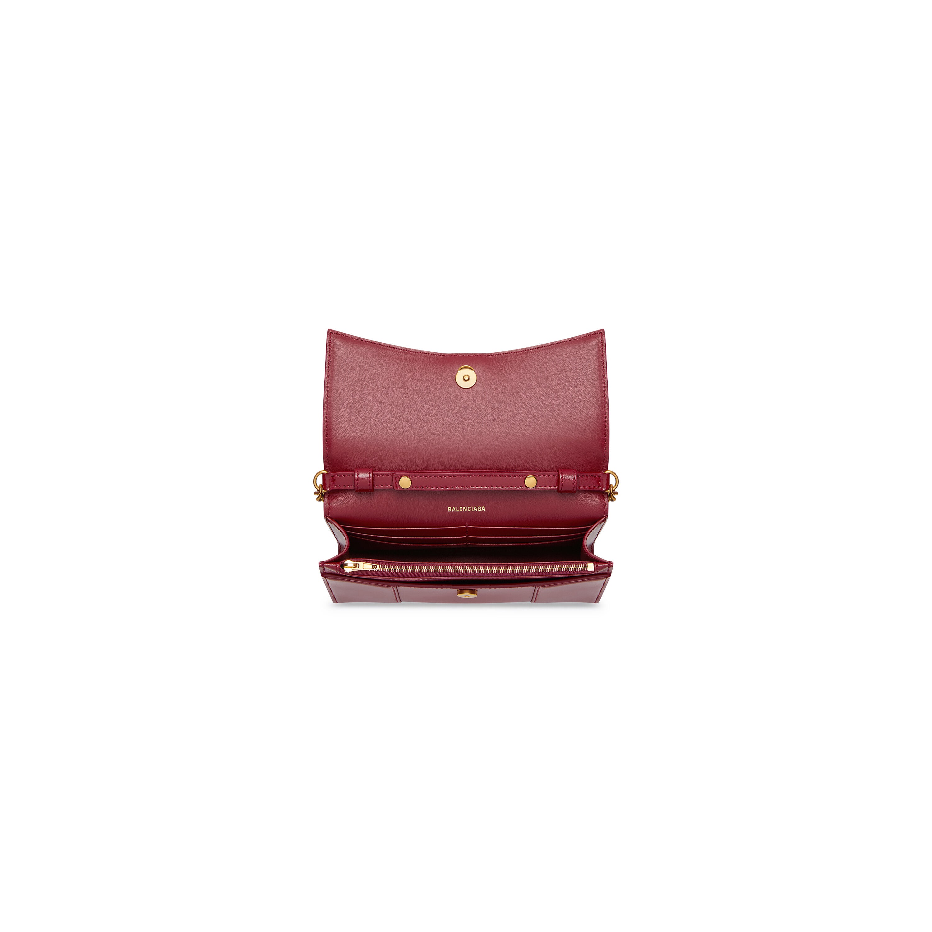 WOMEN'S HOURGLASS WALLET ON CHAIN BOX IN RED - Replicaclubs