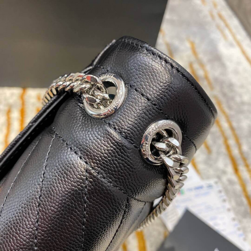 Replica Saint Laurent Grain Leather Envelope Medium Bag 487206 Black1:1High-quality replica