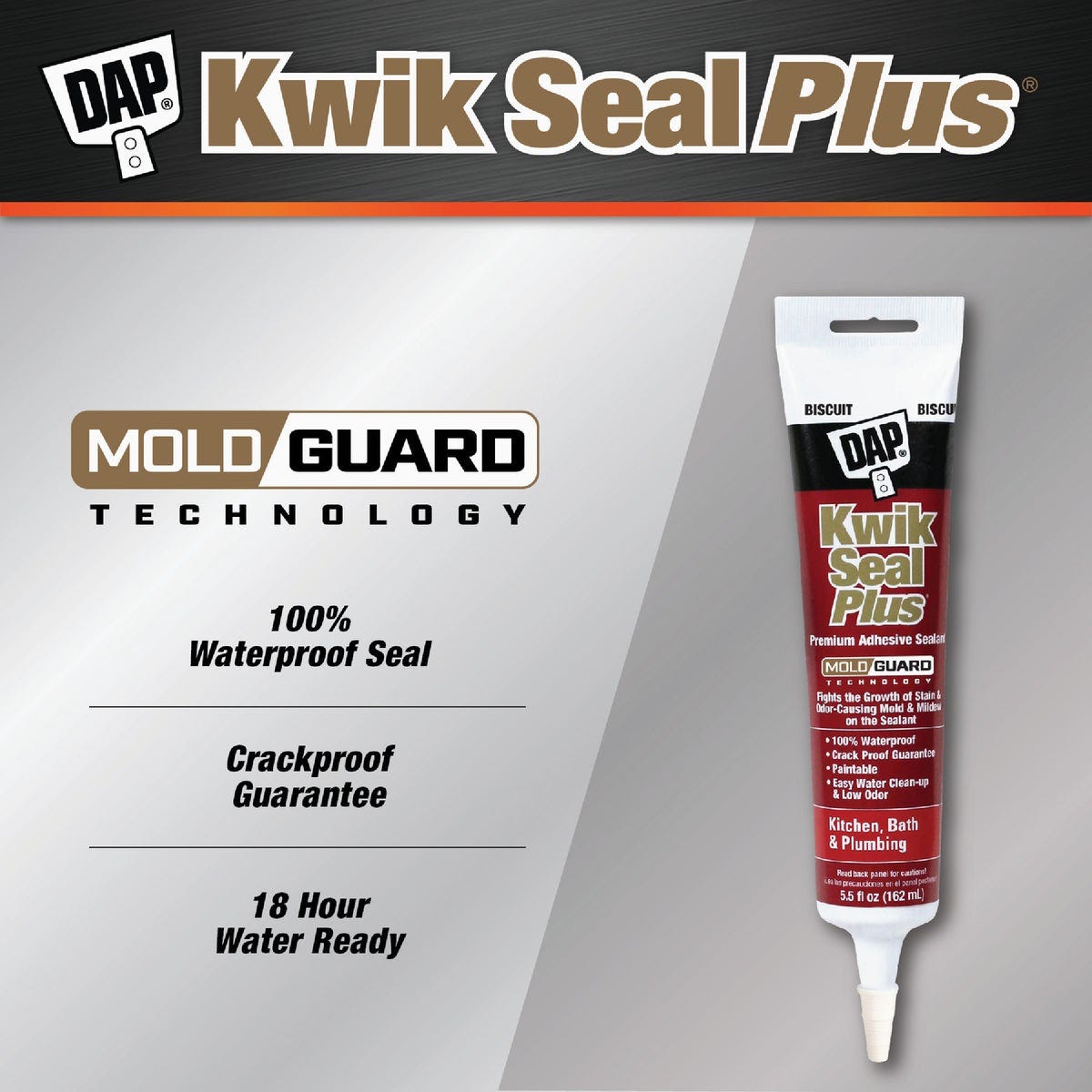 DAP Kwik Seal Plus 5.5 Oz. Biscuit Premium Kitchen & Bath Adhesive Sealant
