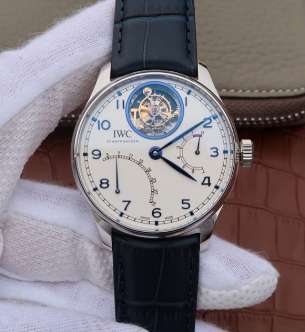 Replica IWC AZ Portuguese Tourbillon IW5046 White Dial Blue Markers - Top club