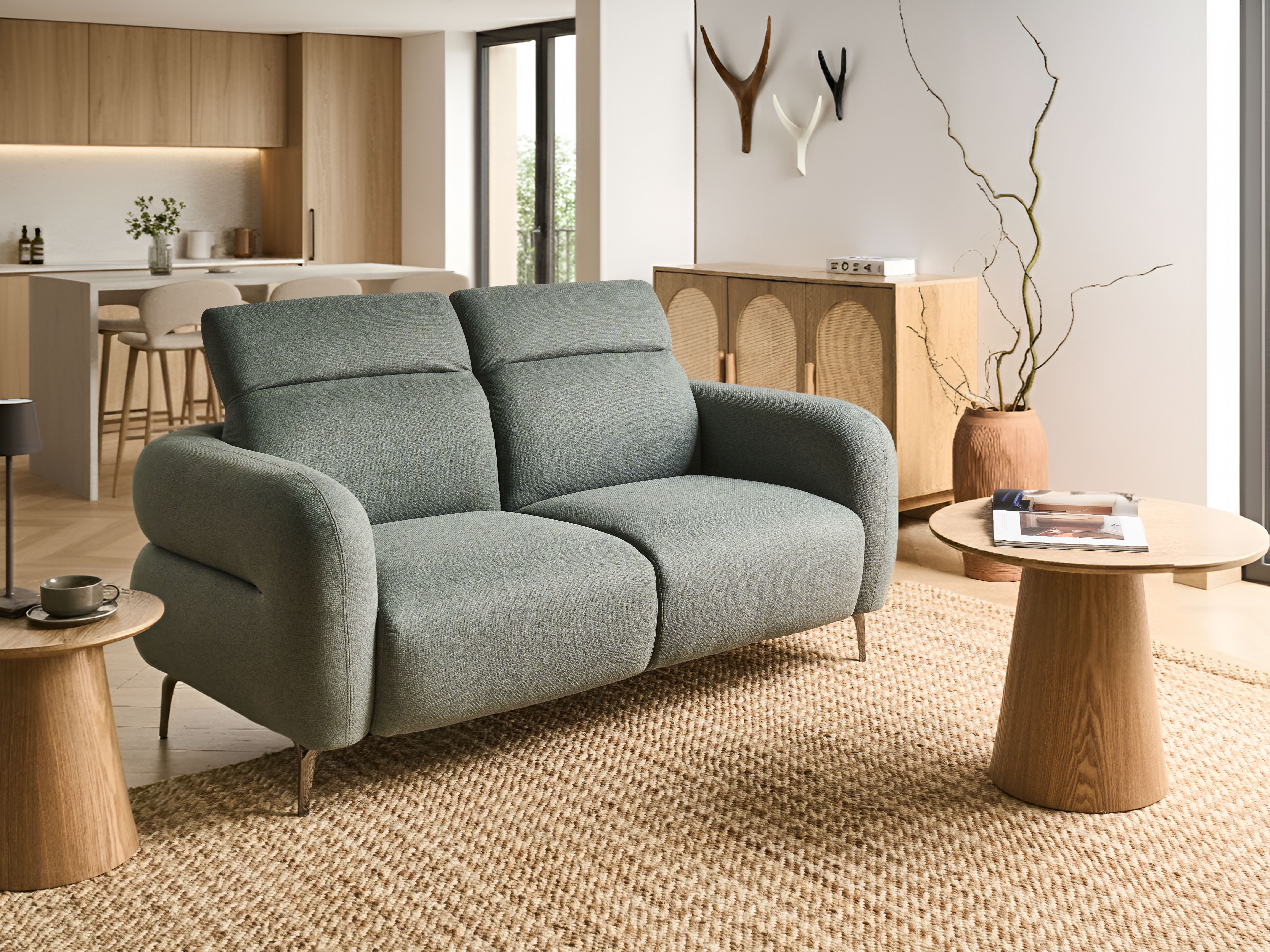Sofa 2 Seater ARTUNA Fabric Green