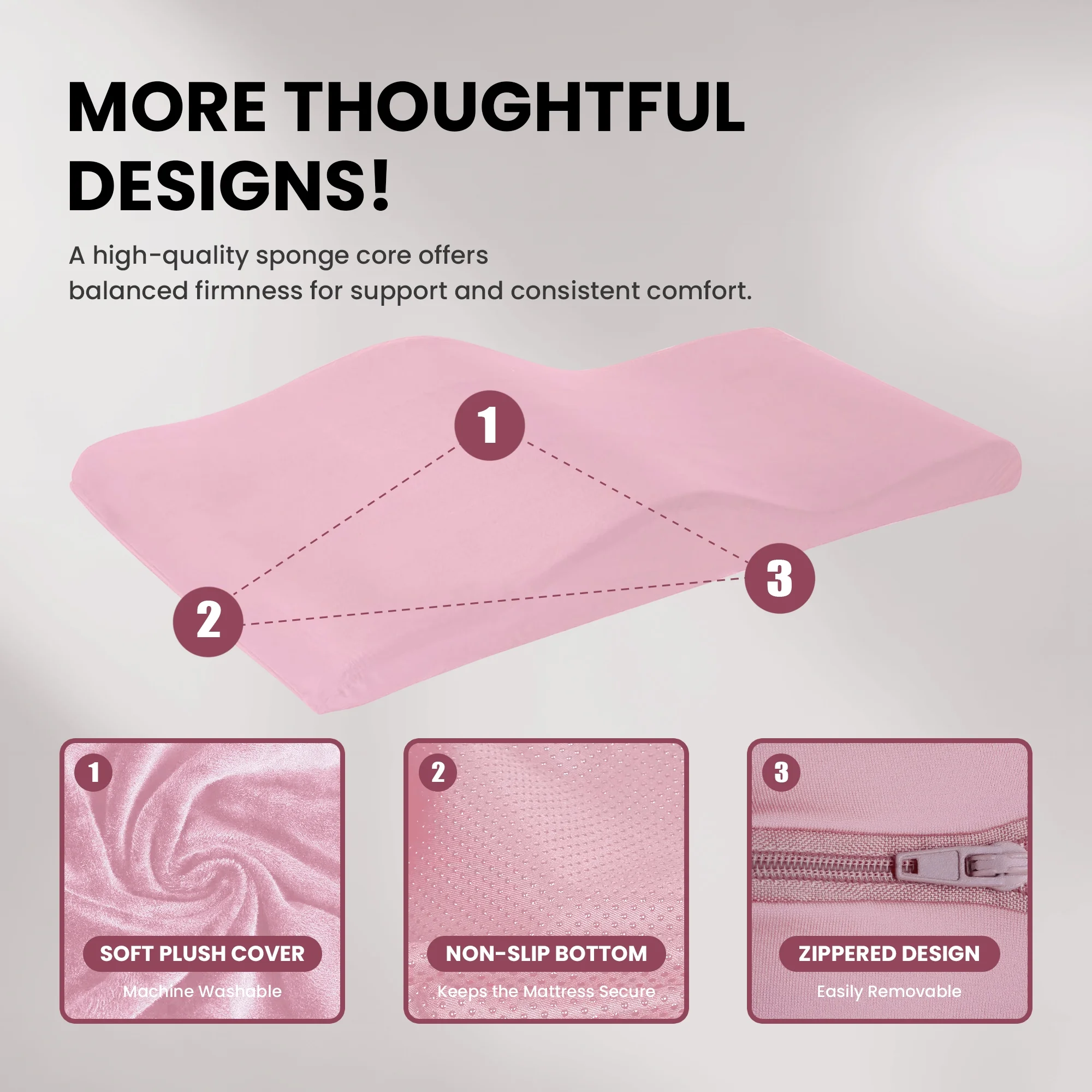Lash Bed Foam Topper, Massage Table Memory Foam Topper, Ergonomic Curved Mattress Topper Lash Bed Cushion for Beauty Salon (71 Inches X 23.6 Inches(180cm X 60cm)) - Image 17