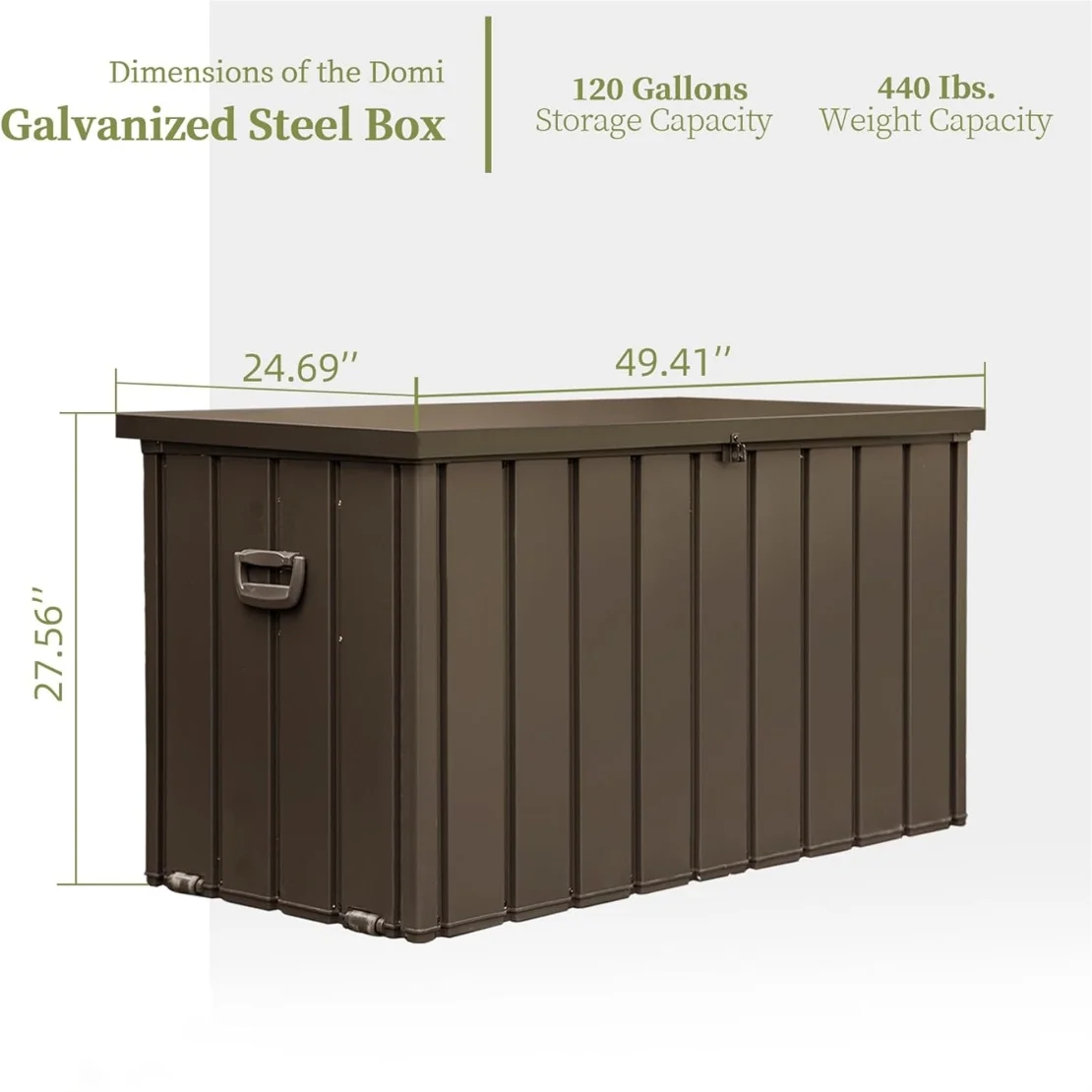 150 Gallon Outdoor Waterproof Storage Deck Box with Portable Side Handles and Moving Roller, Large Patio Storage Lockable for Outside Cushions, Throw Pillows, Garden Tools, Dark Gray - Image 14