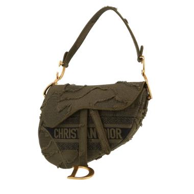 Dior Saddle handbag in khaki canvas1:1High-quality replica