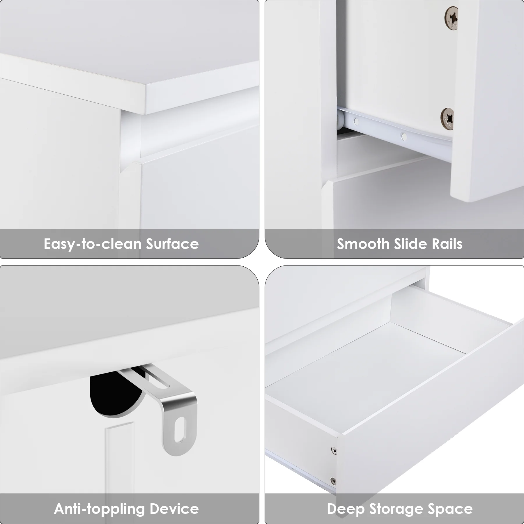 Homfa 5 Drawer White Dresser, Modern Storage Cabinet for Bedroom,Tall Chest of Drawers for Living Room - Image 27