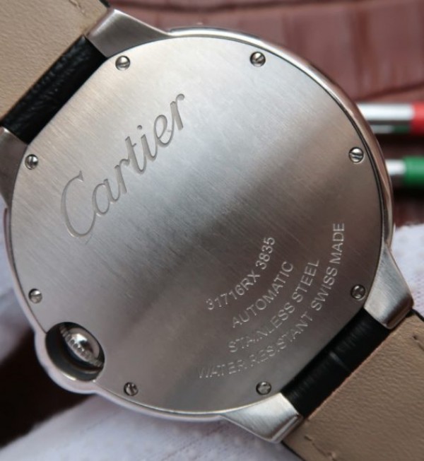 Replica Cartier JF Ballon Bleu 42mm White Textured Dial Black Leather Strap MIYOTA9015 - Top club