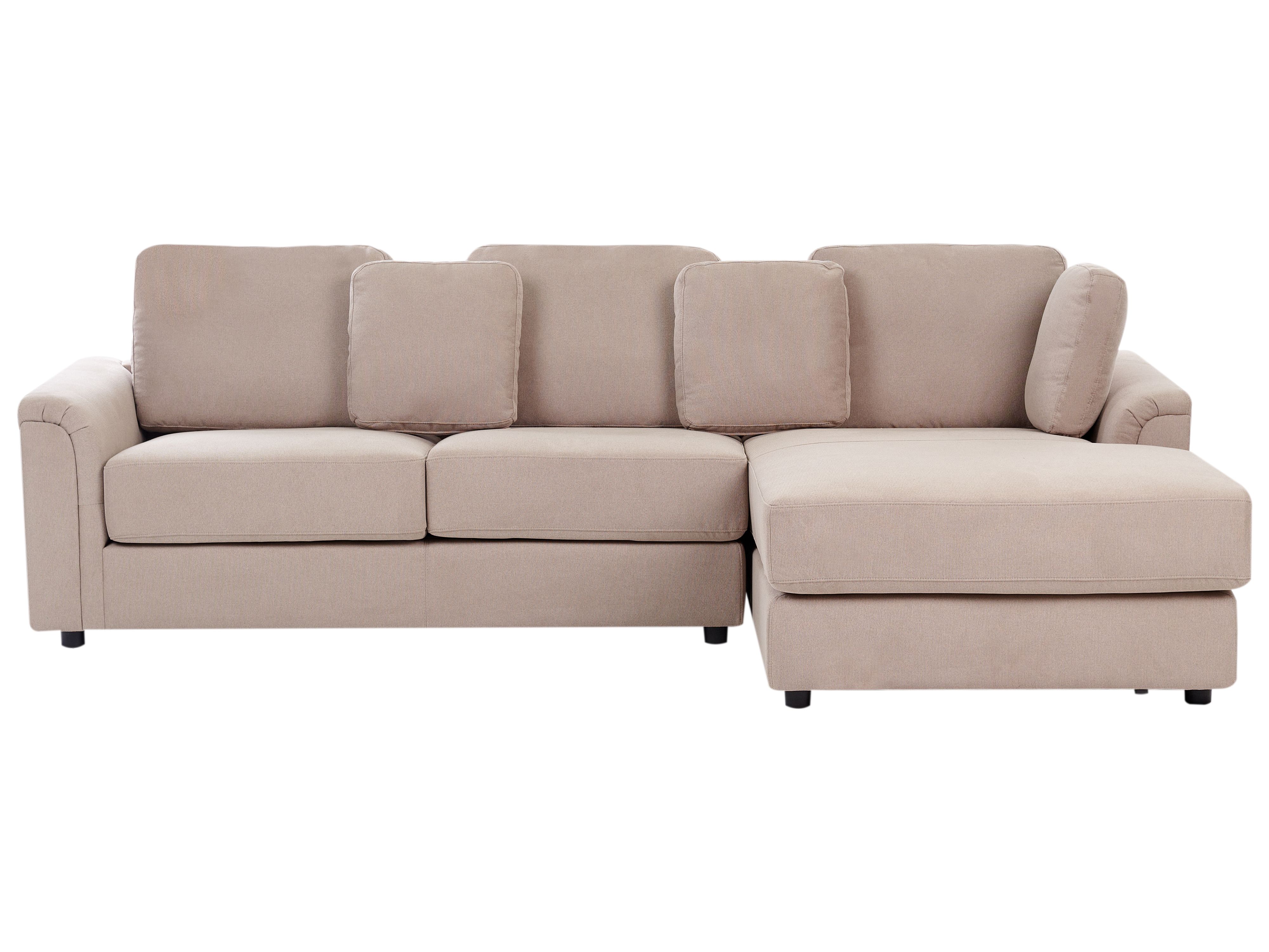 Corner Sofa 4 Seater KOHLO Fabric Taupe Left Hand