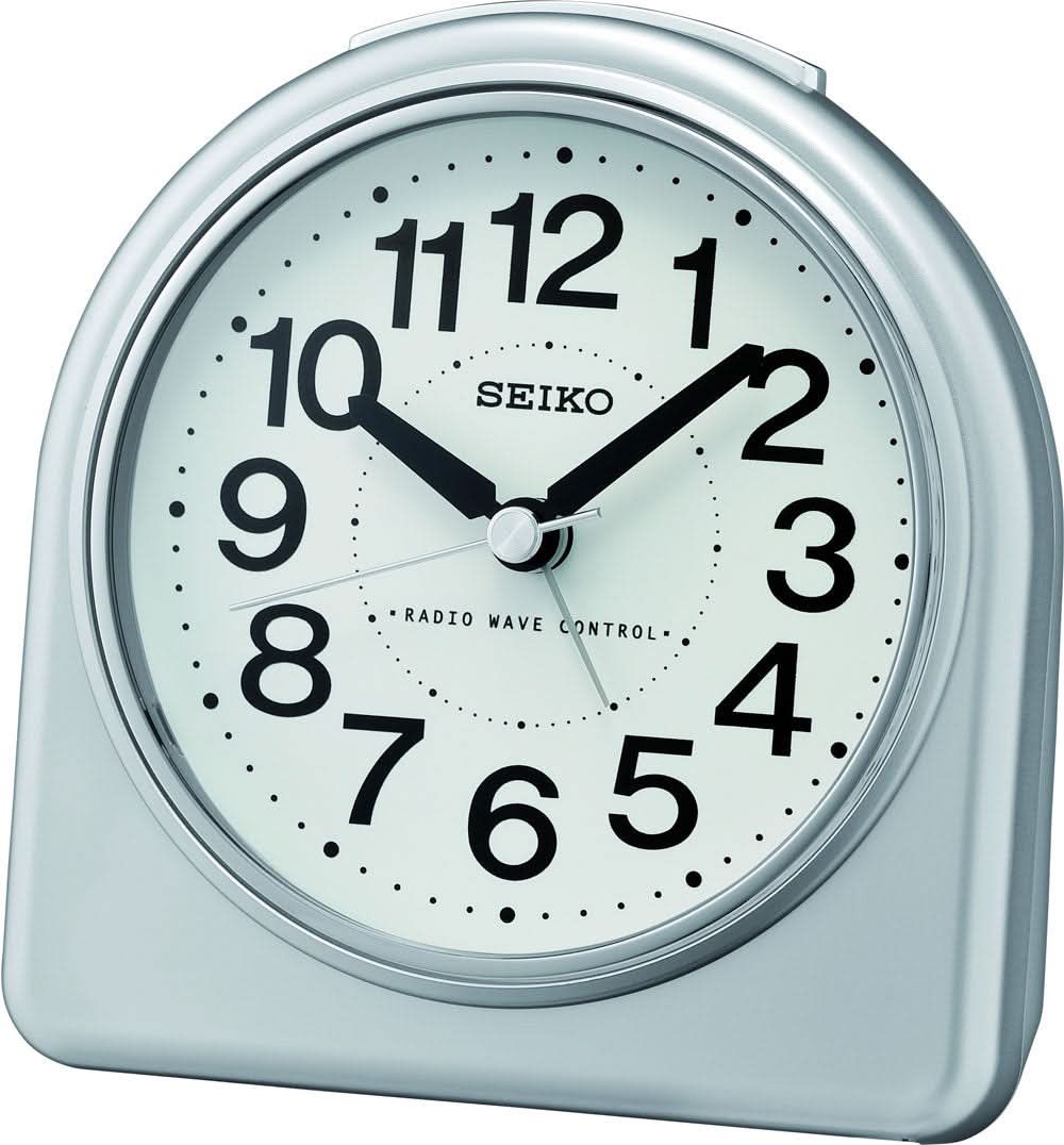 Seiko Radio Alarm Clock Round 11.4 cm Plastic • Funkgesteuert • Schlummerfunktion