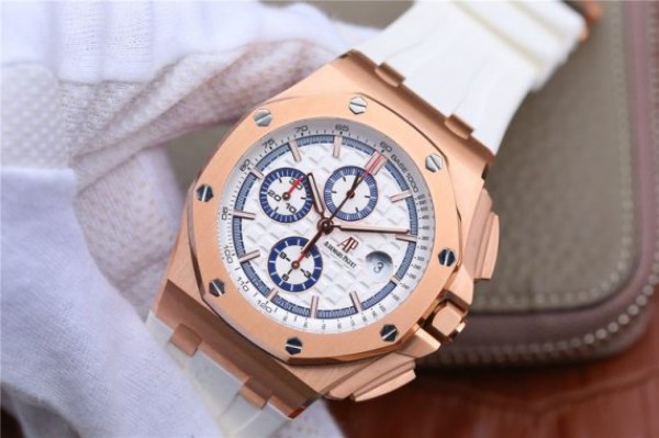 Replica Audemars Piguet Royal Oak Offshore 44mm RG Summer Edition JF White Rubber Strap A3126 - Elite Watch Atelier