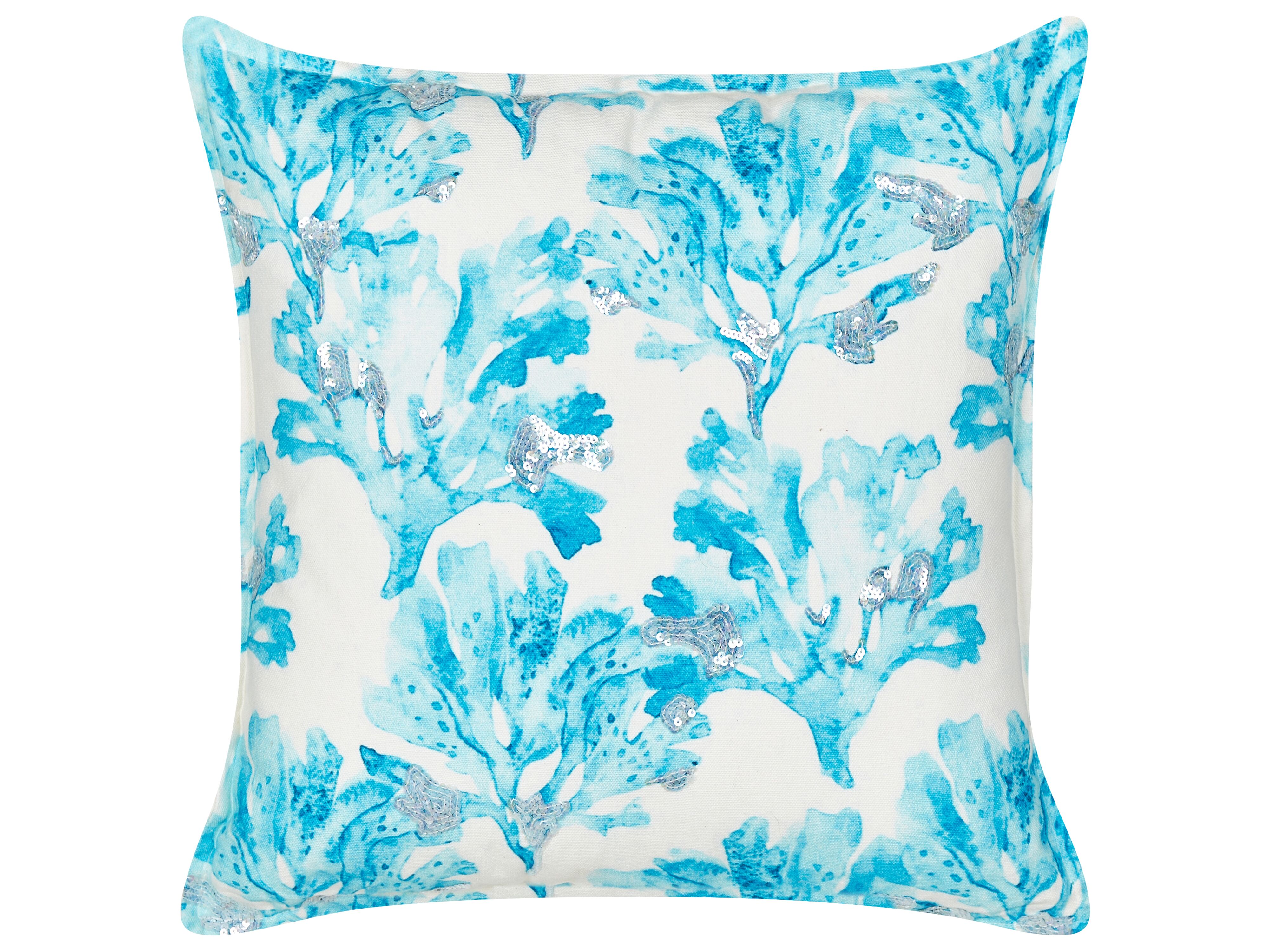 Throw Cushion ROCKWEED Cotton 45 x 45 cm White Floral Pattern
