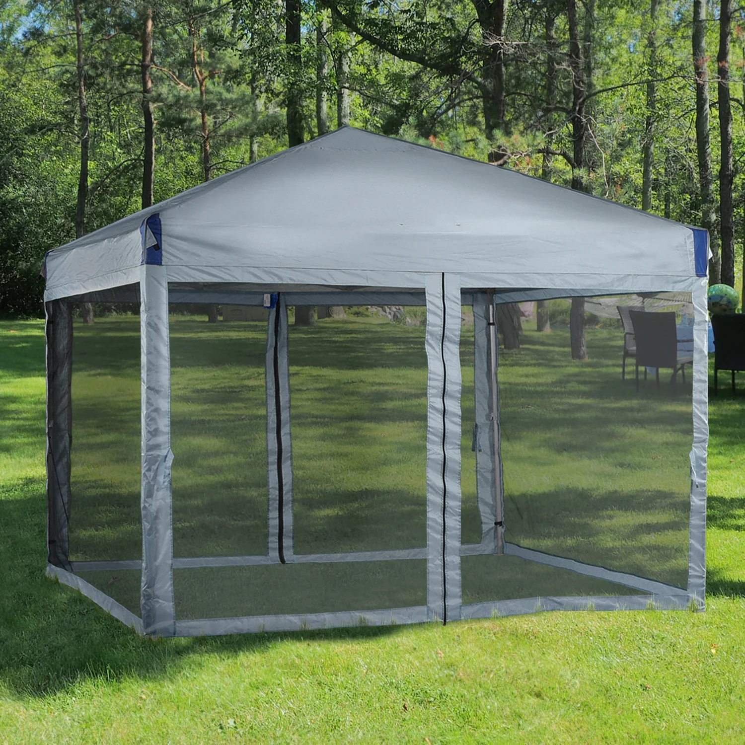 Aoodor 12'x12' Pop Up Canopy with Removable Mesh Sidewalls, Outdoor Portable Instant Shelter Tent-Black - Image 25