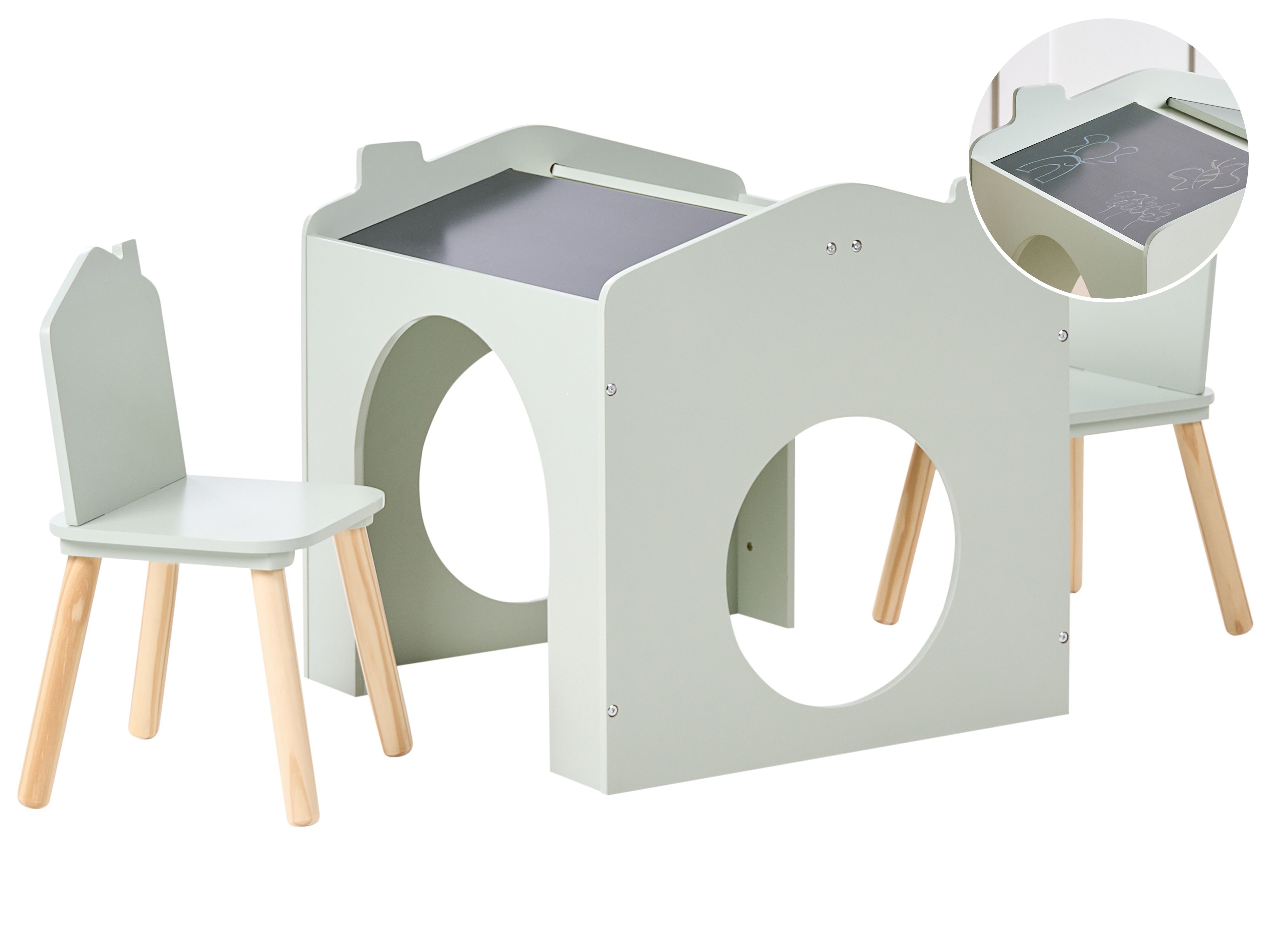 Kids Table with Chairs QUILPIE Light Green