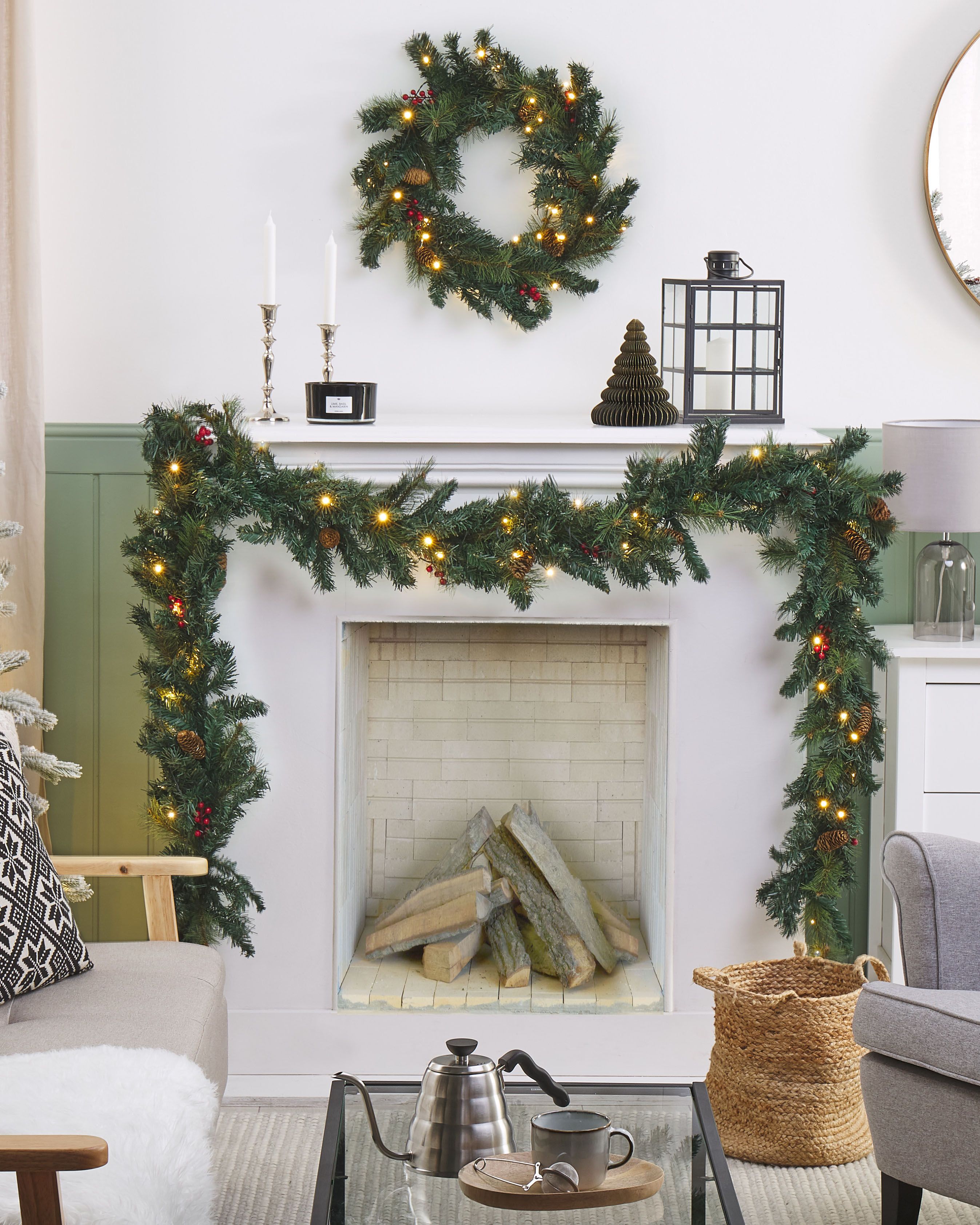 Christmas Wreath LED TENALA Green 60 cm