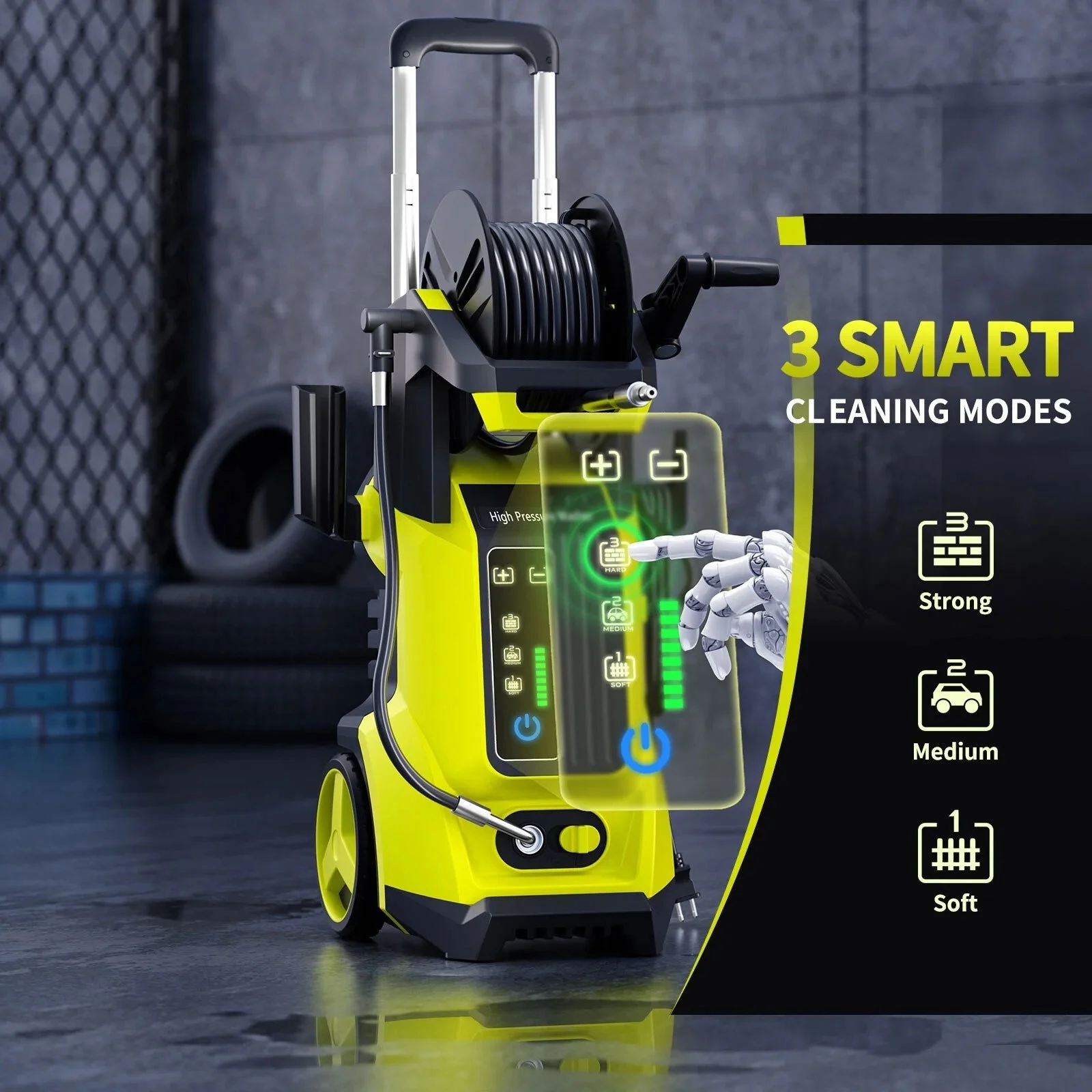 SUGIFT Electric Pressure Washer 4500PSI-Max 3.2GPM with Touch Screen Adjustable Pressure and 5 Nozzles Power Washer Cleaning for Patio,Blue - Image 11