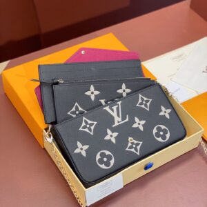 Louis Vuitton Félicie Pochette in black and beige Bicolor1:1High-quality replica