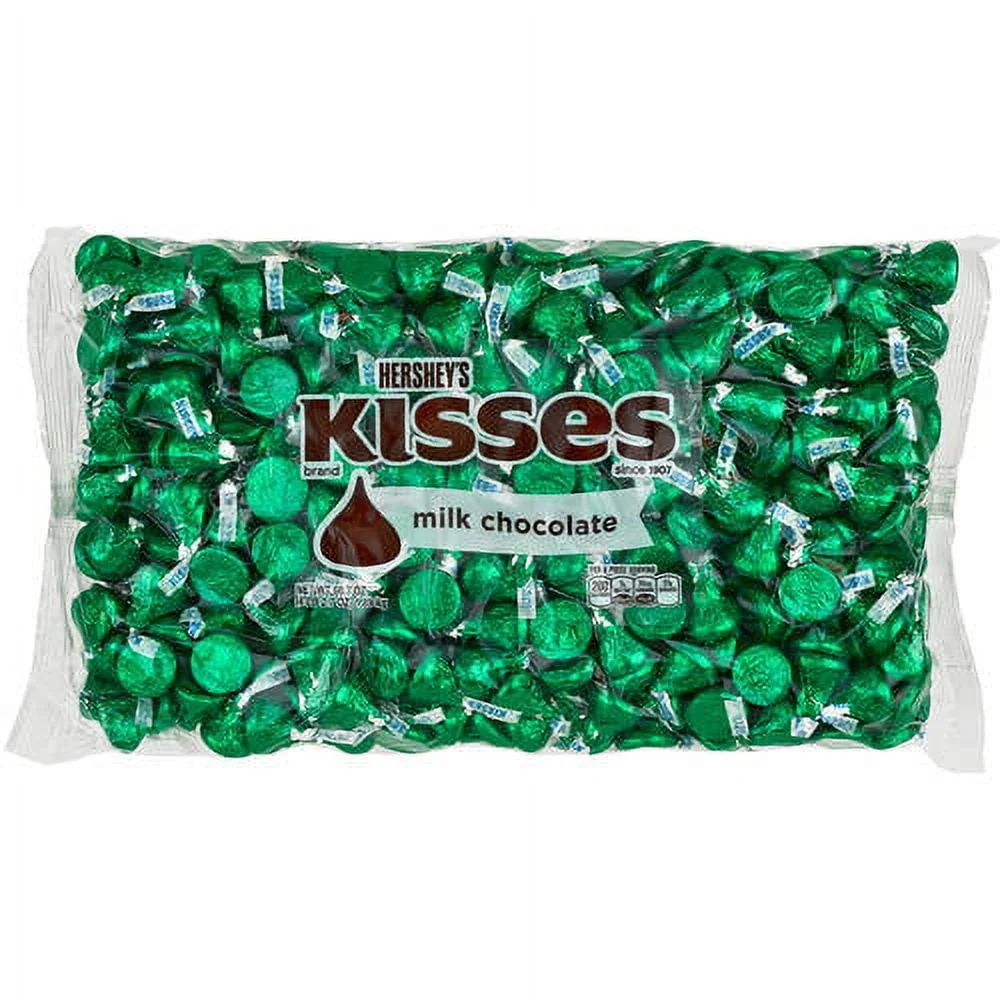 HERSHEY'S, KISSES Dark Green Foils Milk Chocolate Candy, Halloween, 66.67 oz, Bulk Bag (400 Pieces) - Image 2 HERSHEY'S, KISSES Dark Green Foils Milk Chocolate Candy, Halloween, 66.67 oz, Bulk Bag (400 Pieces) - Image 2