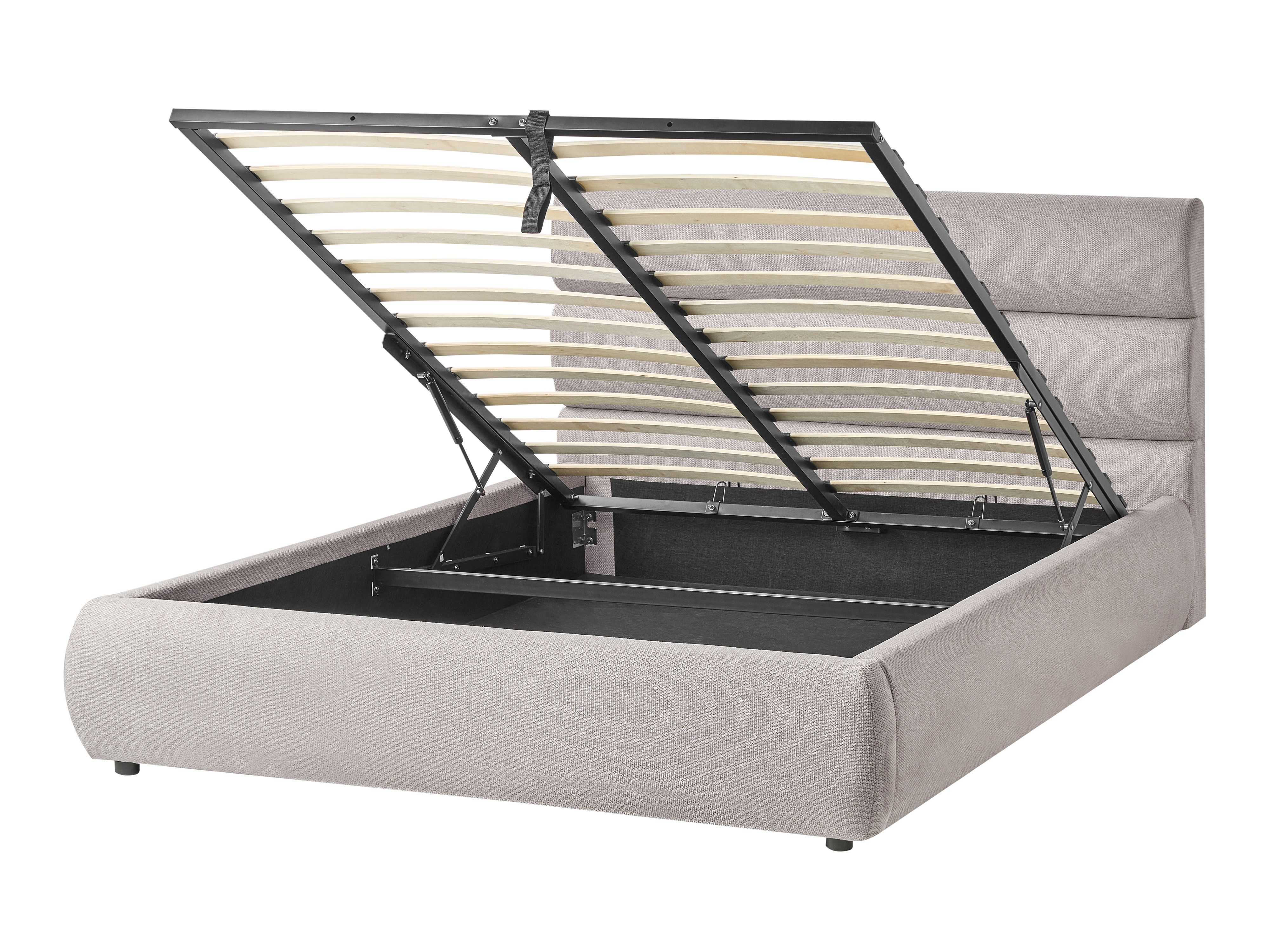 Ottoman Bed Faux Linen BONIFACIO 140 x 200 cm (EU Double) Grey