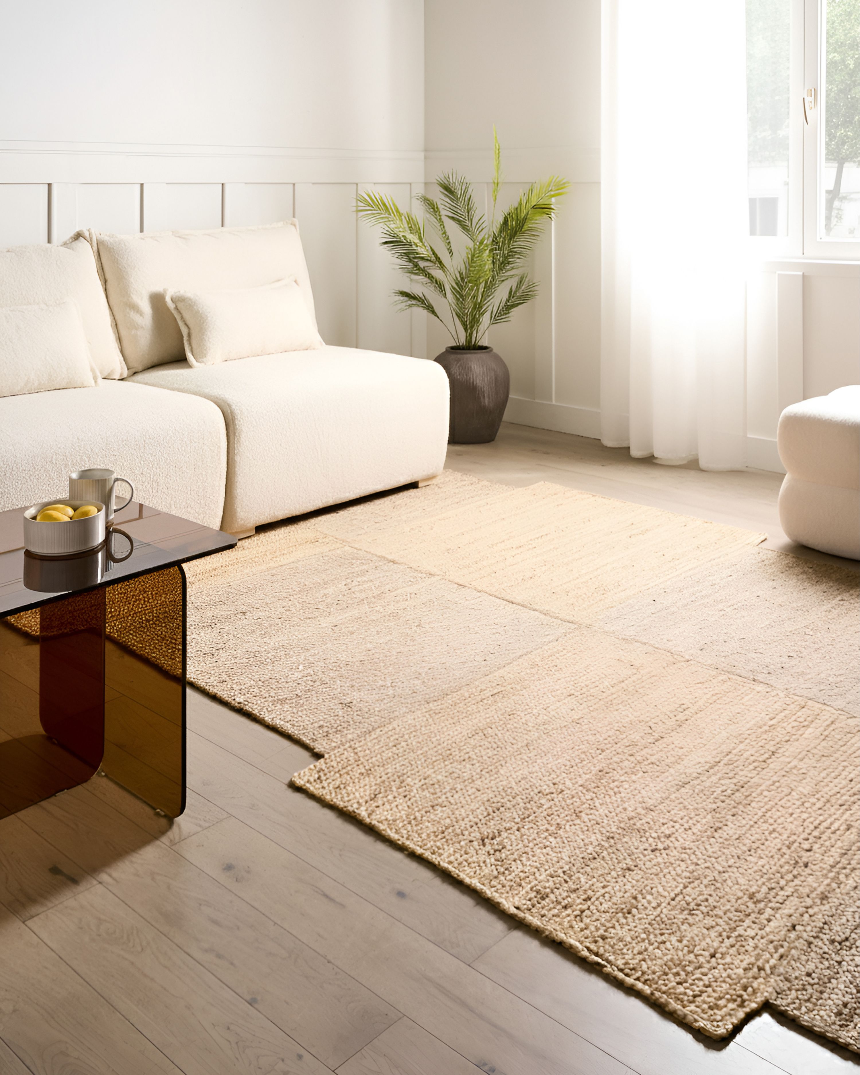 Rug SANGLI Beige 200 x 300 cm Jute