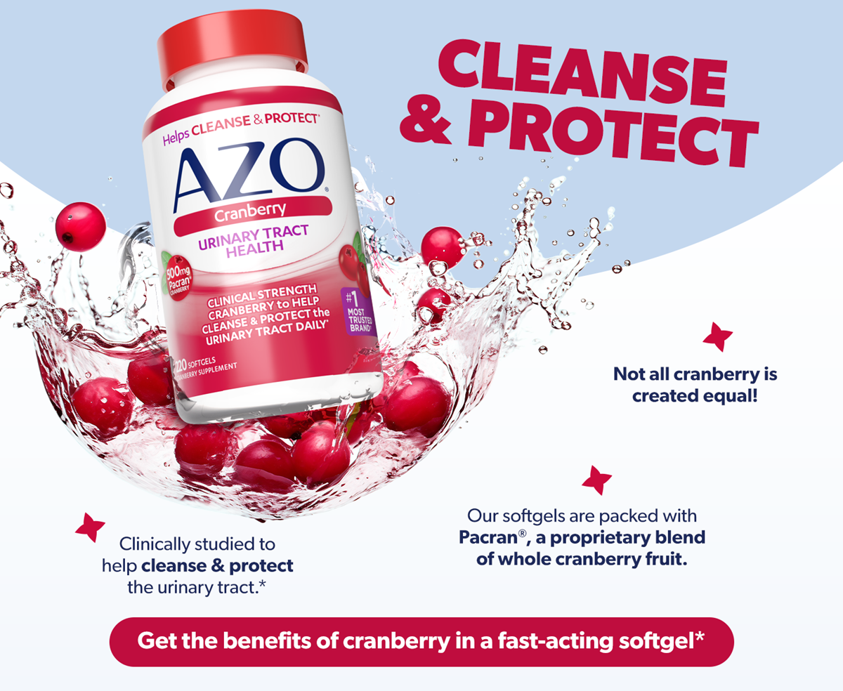 CLEANSE & PROTECT Not all cranberry is created equal! Our softgels are packed with Pacran®, a proprietary blend of whole cranberry fruit. Clinically studied to help cleanse & protect the urinary tract.* Get the benefits of cranberry in a fast-acting softgel*.