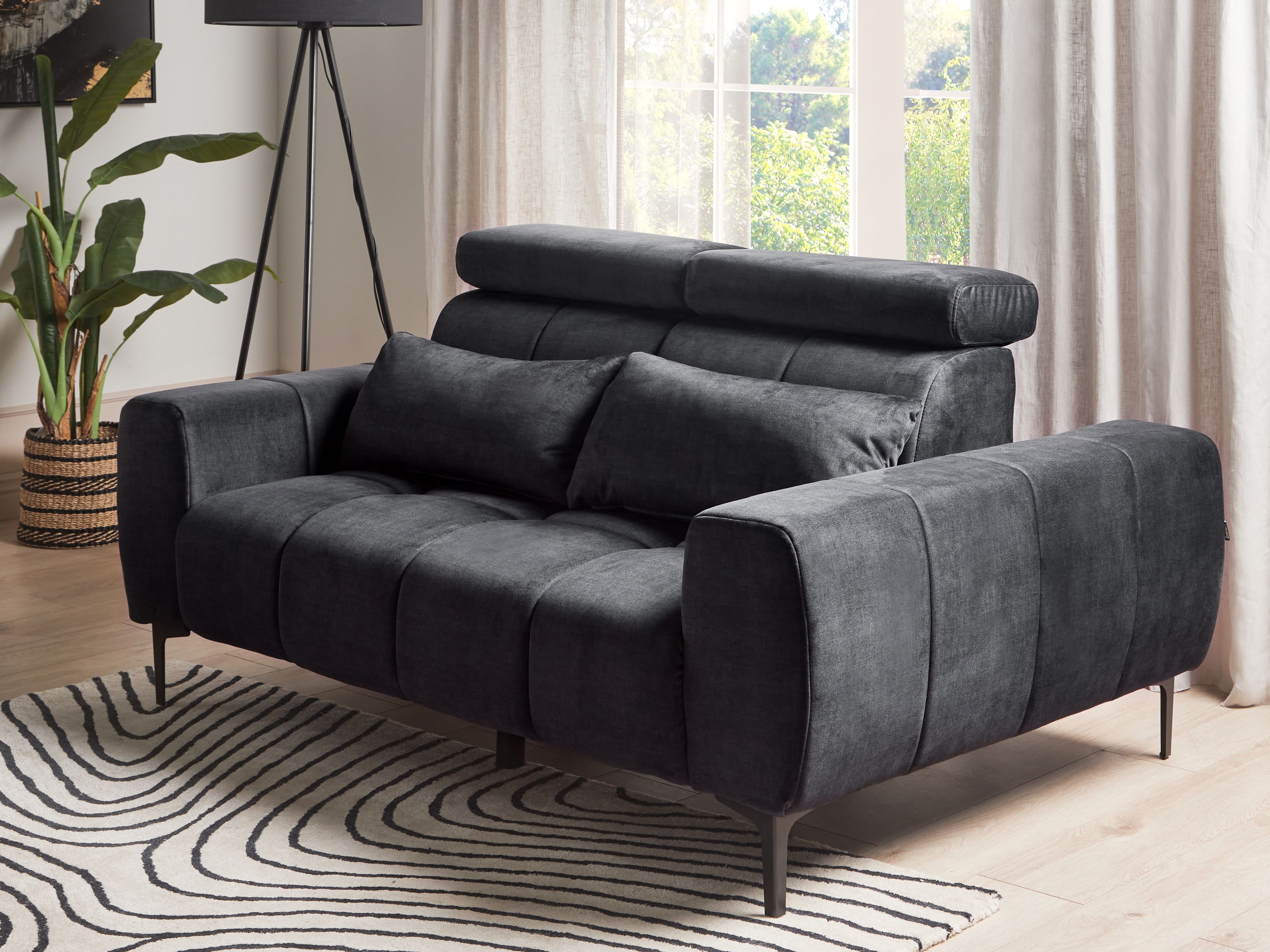 Sofa 2 Seater VEGAMO Velvet Black