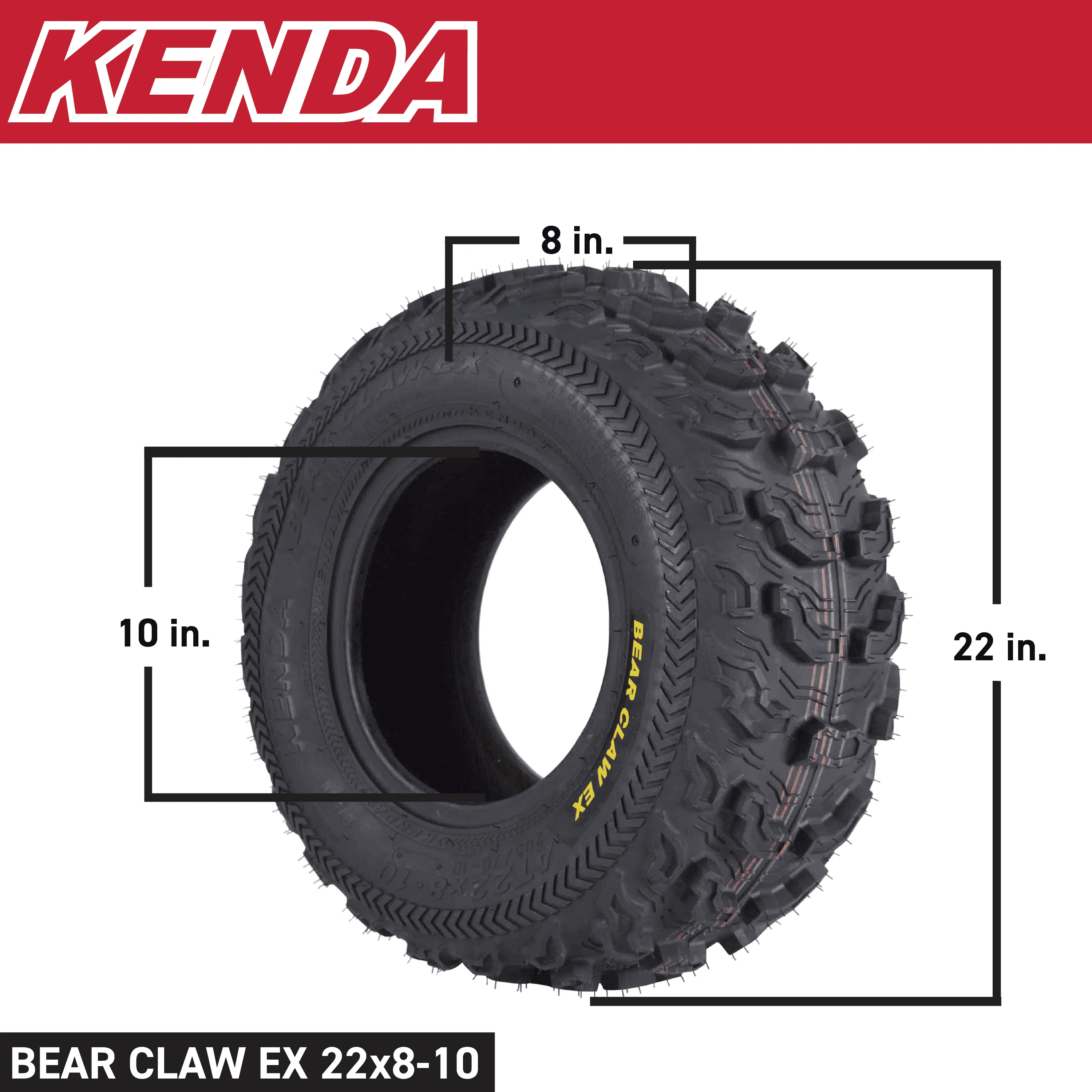 Kenda Bear Claw EX K573 22x8-10 F 22x11-10 R ATV 6 PLY Tires Bearclaw 22x8x10 22x11x10 (4 Pack) - Image 3