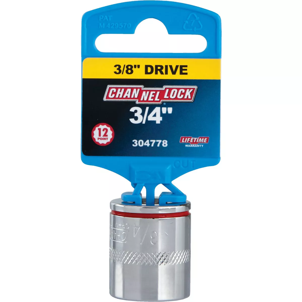 Channellock 3/8 In. Drive 3/4 In. 12-Point Shallow Standard Socket