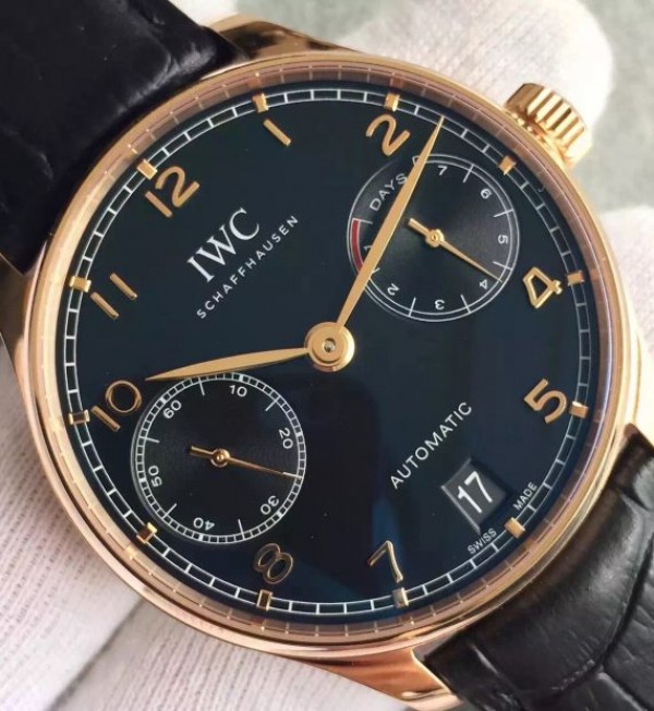 Replica IWC ZF Portuguese RG IW5007 Black Dial Leather Strap A52010 - Top club