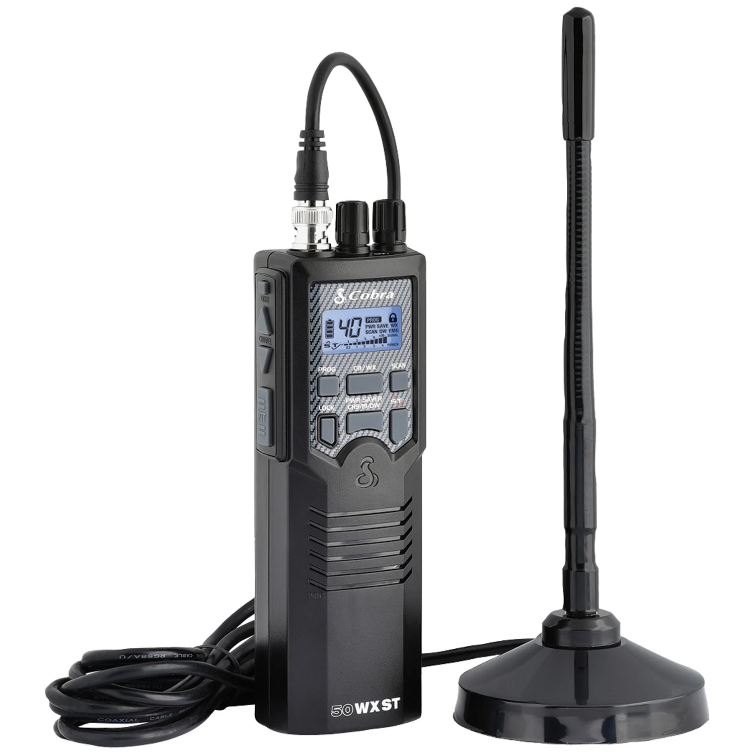 Cobra HHRT50 Road Trip Cb Radio,2-Way Handheld Cb Radio with Rooftop Magnet Mount Antenna, NOAA Channels, Dual Watch, 40 Channel, Black - Image 6