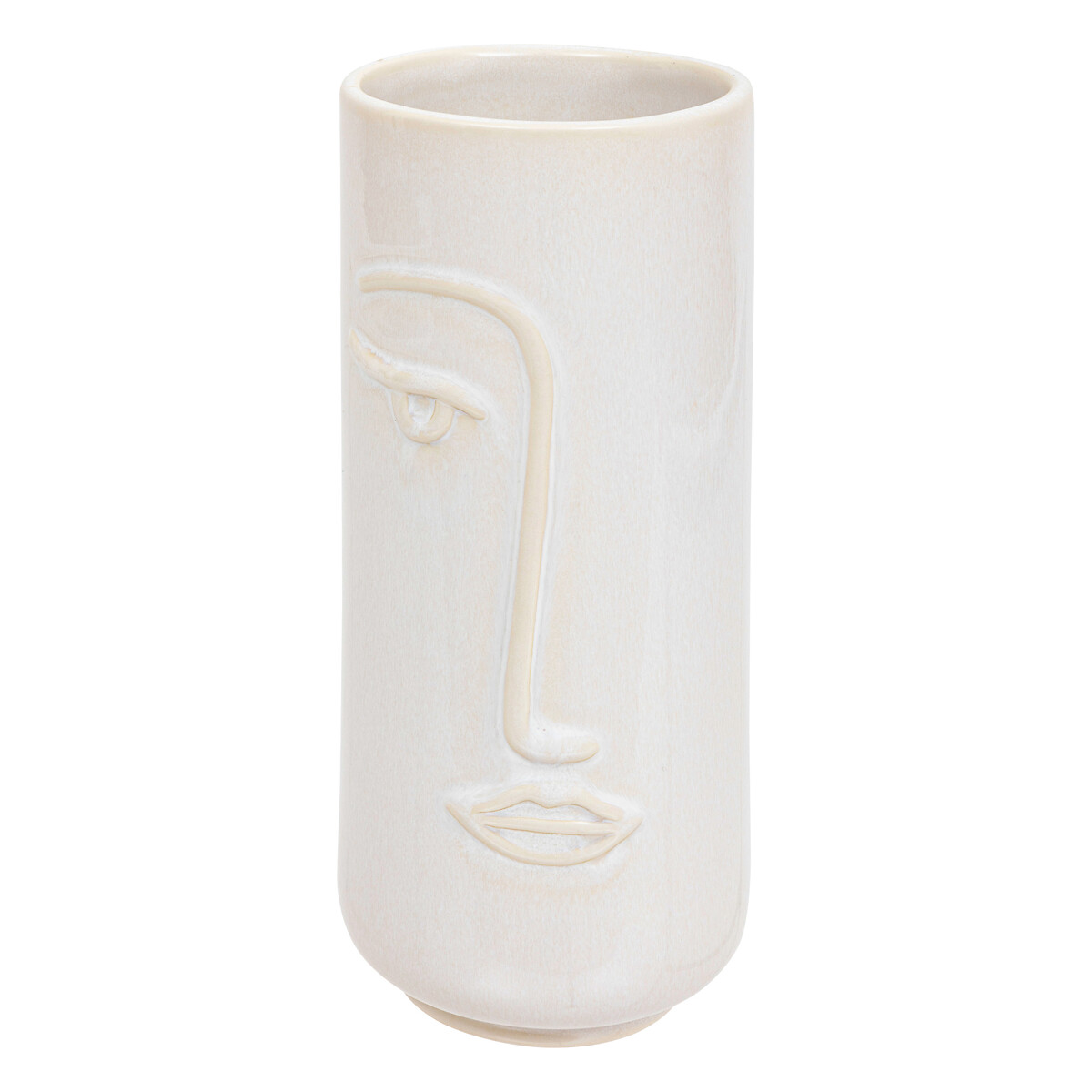 "Soleya" face vase, ceramic White, H.25 cm