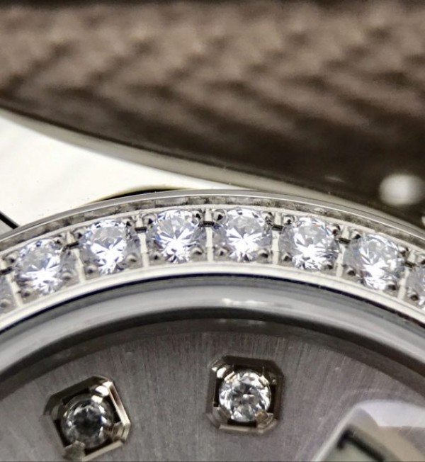 Replica Rolex DateJust 28mm Diamonds Bezel White Dial Diamonds Markers SS Bracelet A2236 - Top club