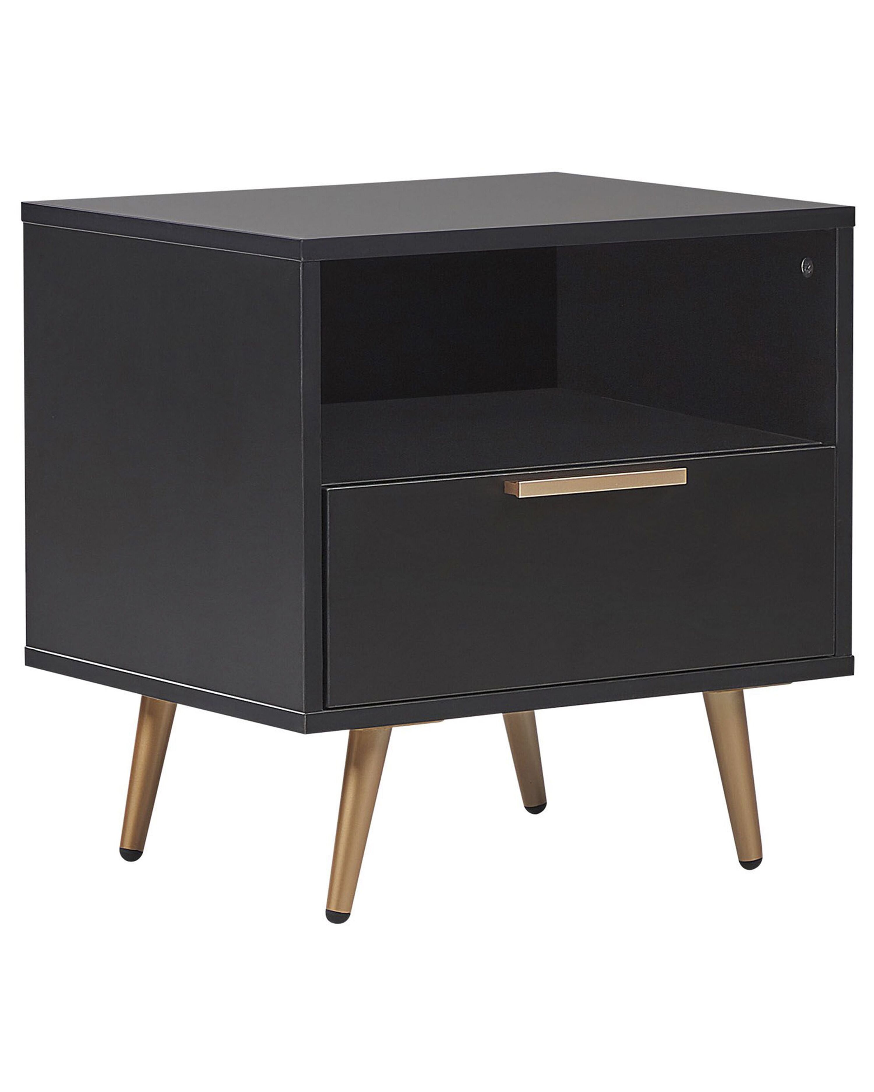 1 Drawer Bedside Table INDIO Black