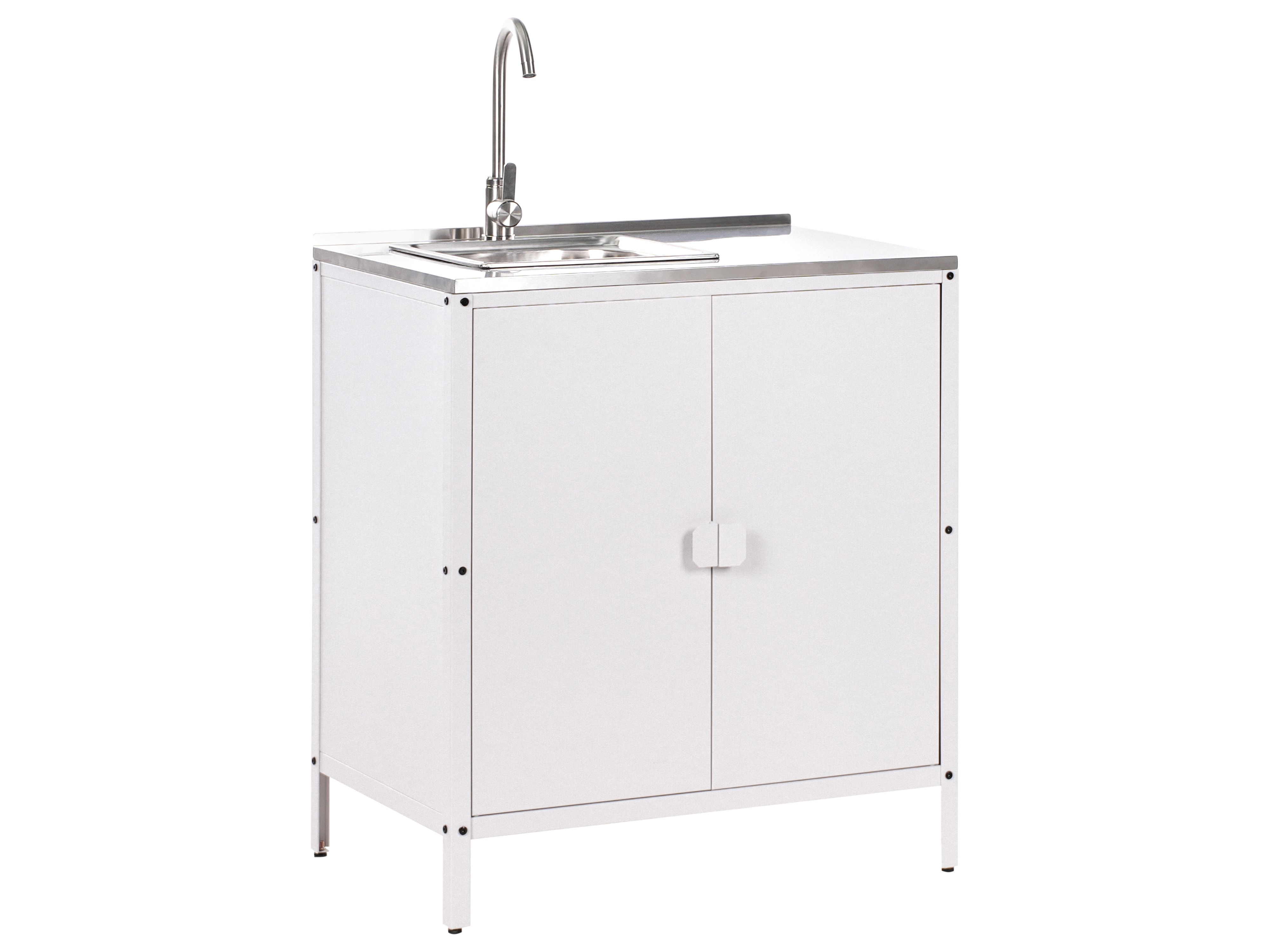 Outdoor Kitchen Cabinet with Sink VILAMA White