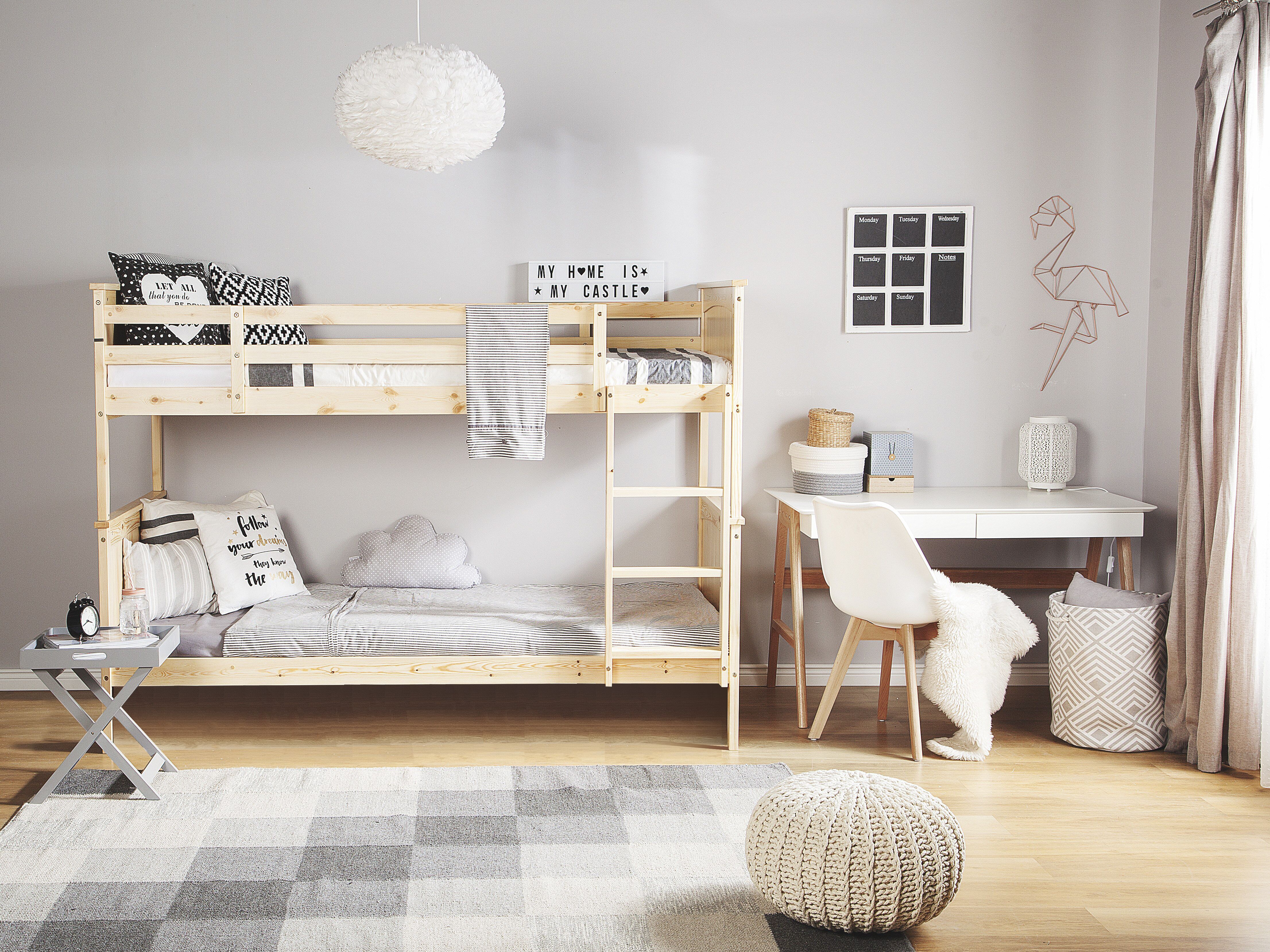 Bunk Bed Pine Wood ALBON 90 x 200 cm (EU Single) Light Brown
