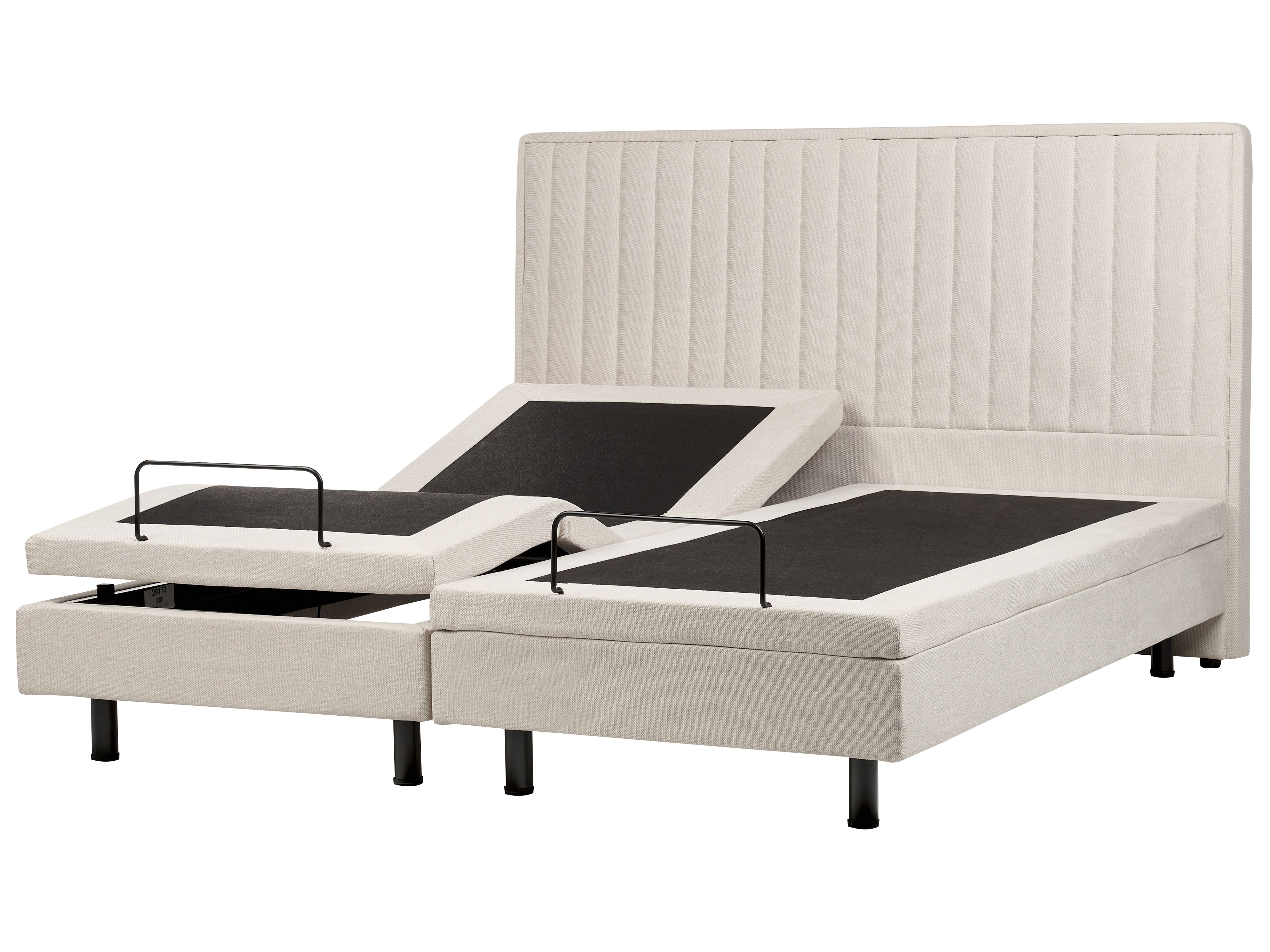 Adjustable Bed Fabric CASTELLAN 180 x 200 cm (EU Super King) Light Beige