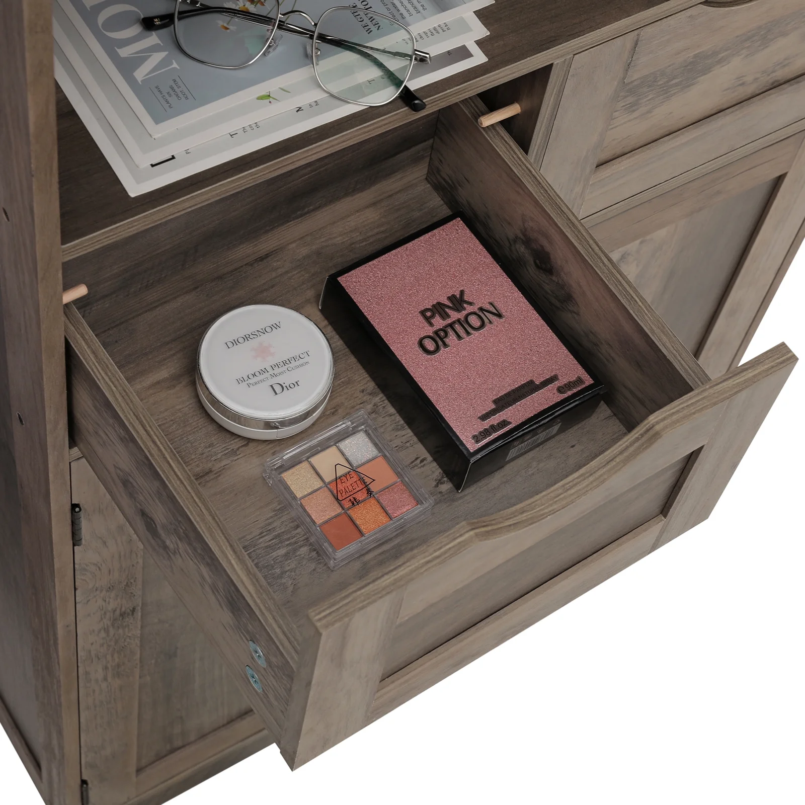FANGSUM Rattan Storage Cabinet with 2 Drawers & 2 Shelves, Floor Cabinet for Living Room - Image 19