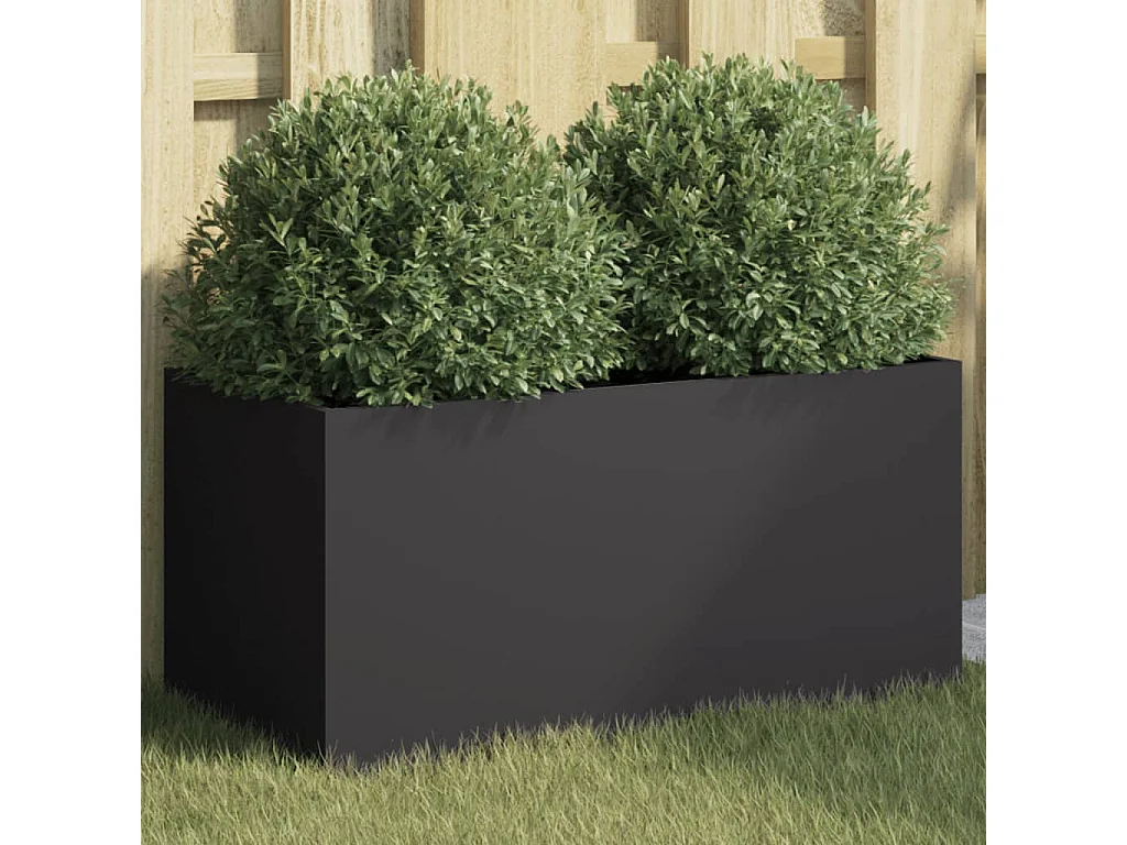 Jardinière noir 62x30x29 cm acier laminé à froid