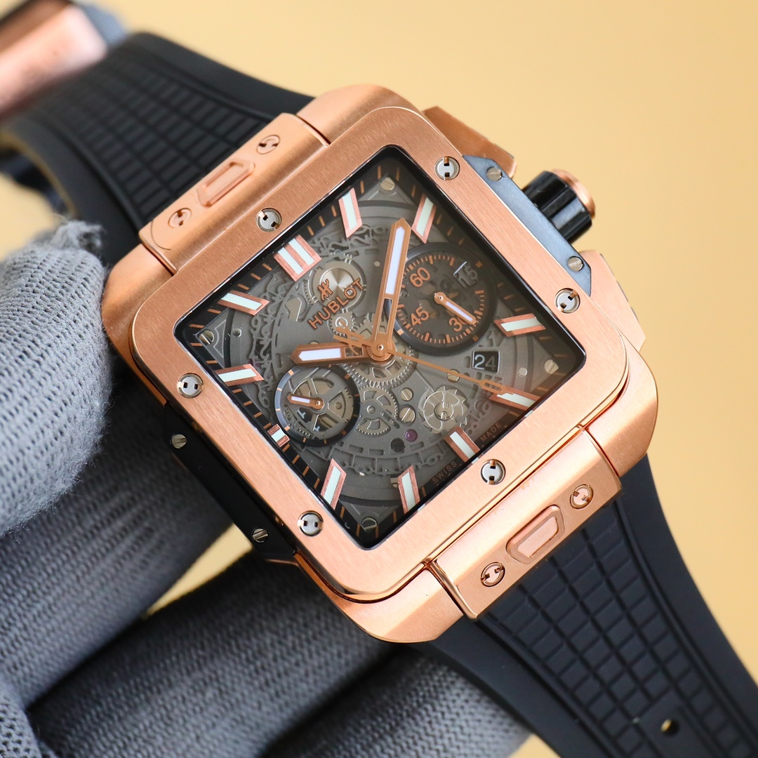 HUBLOT SQUARE BANG UNICO 45MM RUBBER STRAP(1:1 replica) - Top club