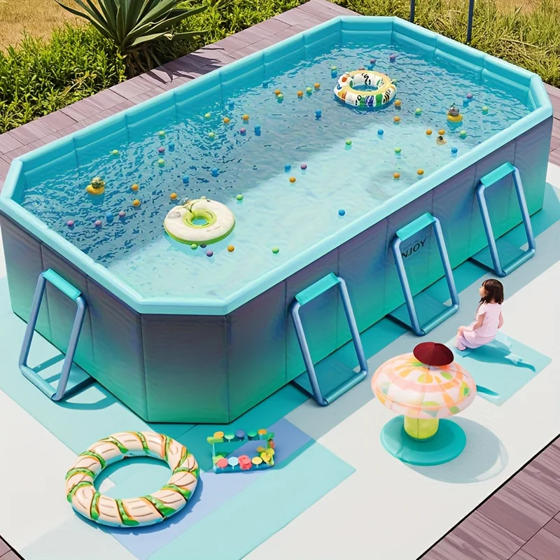 Adult Swimming Pool, Family Large Swimming Pool, Including Multiple Components, Durable PVC Material, Ideal For Outdoor Recreation, Summer Parties, Holidays And Family Gatherings - Image 5
