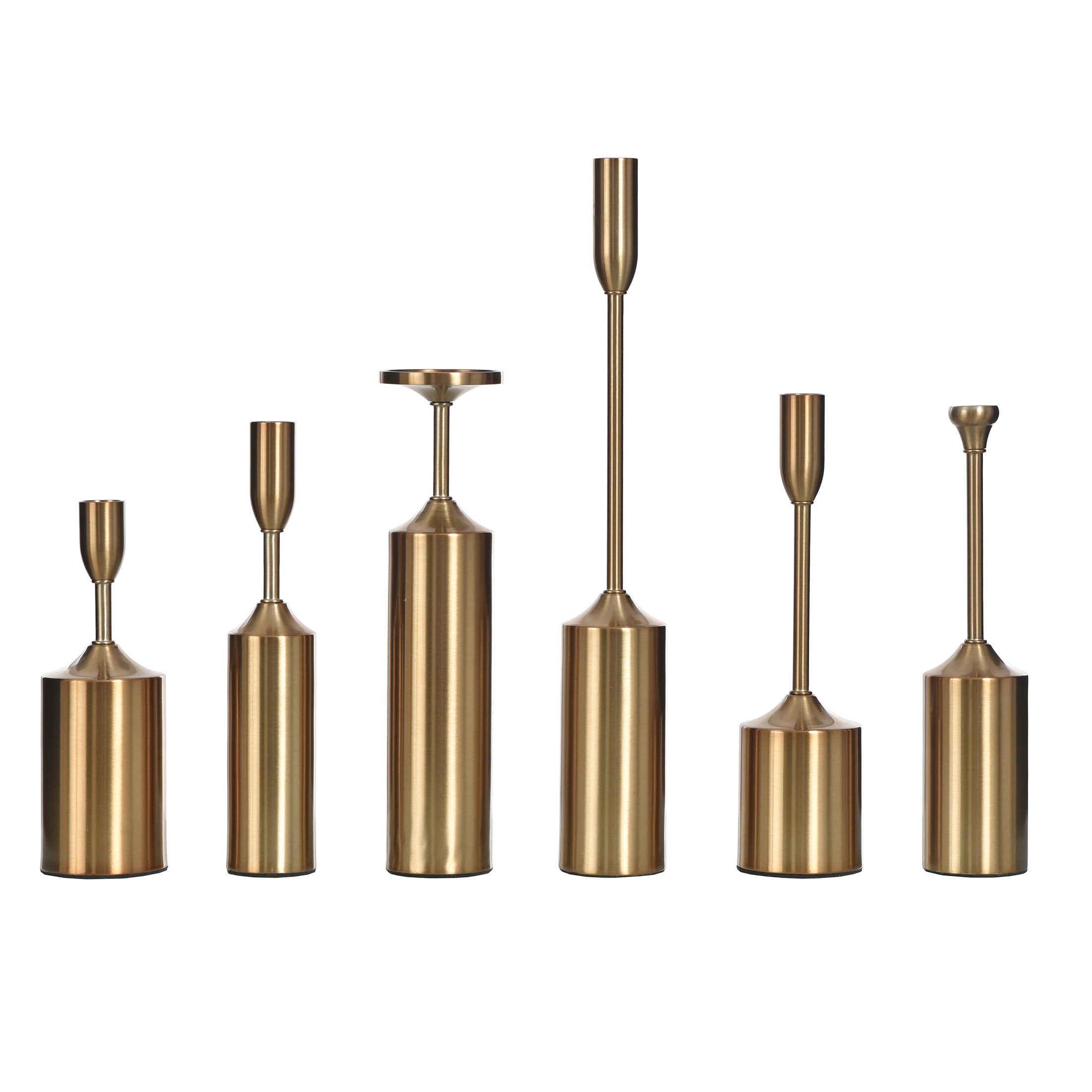 StyleCraft Brass Plated Candleholders, Set of 6